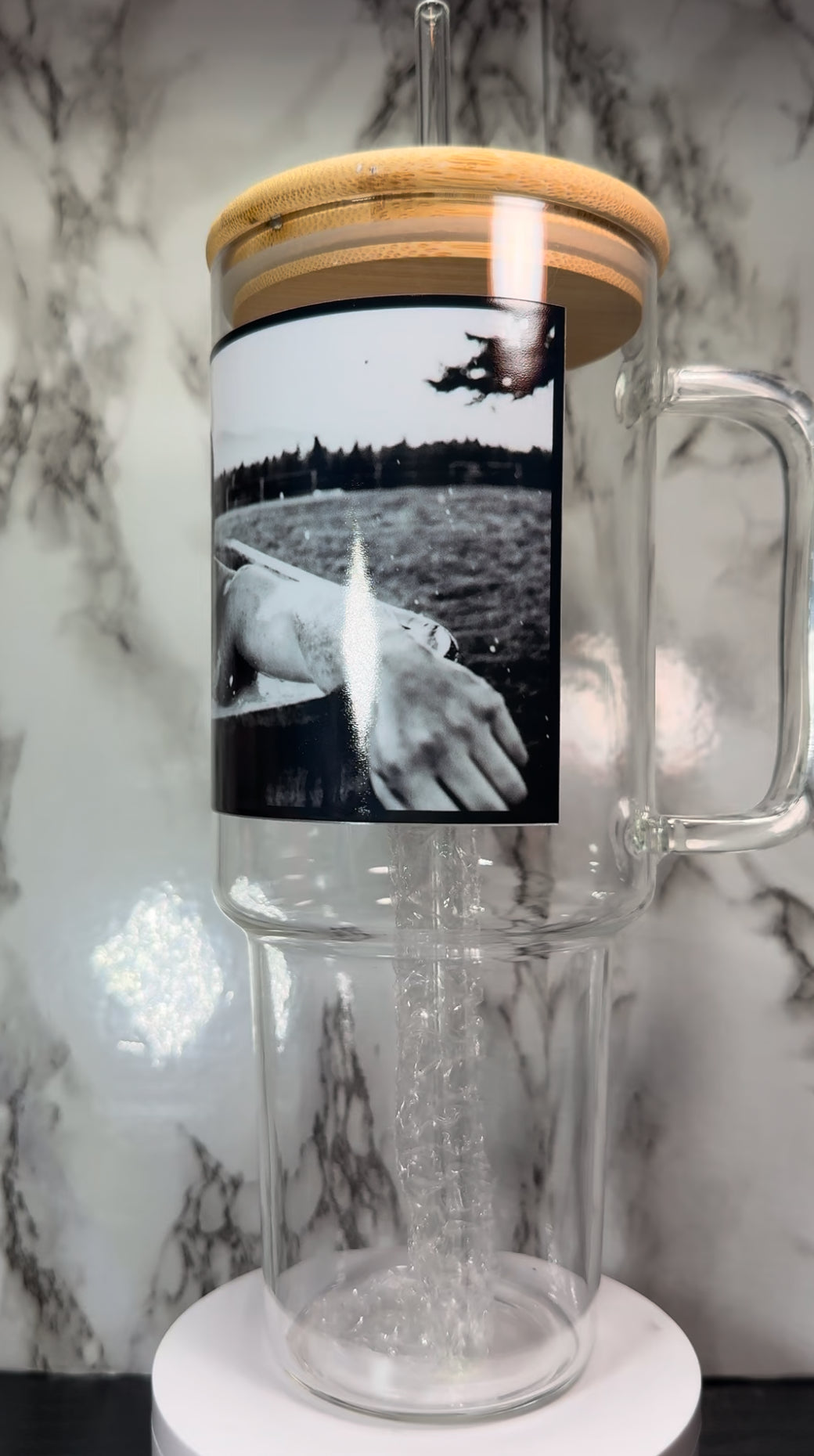 Yellowstone Rip UVDTF on a 40oz tumbler OR 16oz black beer can glass