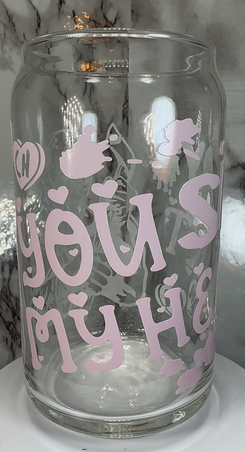 Valentine’s Day Friday the 13th Jason Voorhees color changing Red permanent vinyl on a libbey beer can glass.