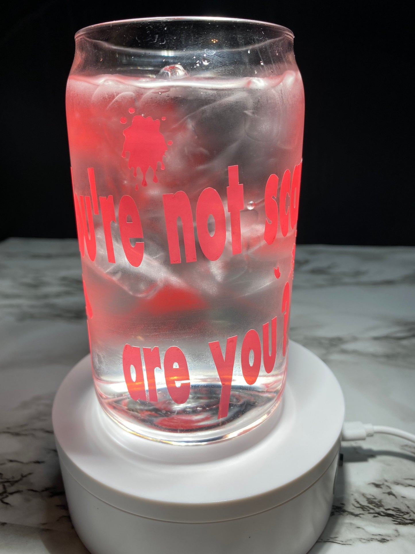 Deputy Dwight “Dewey” Riley from Scream cold color red changing permanent vinyl svg Libbey beer can glass