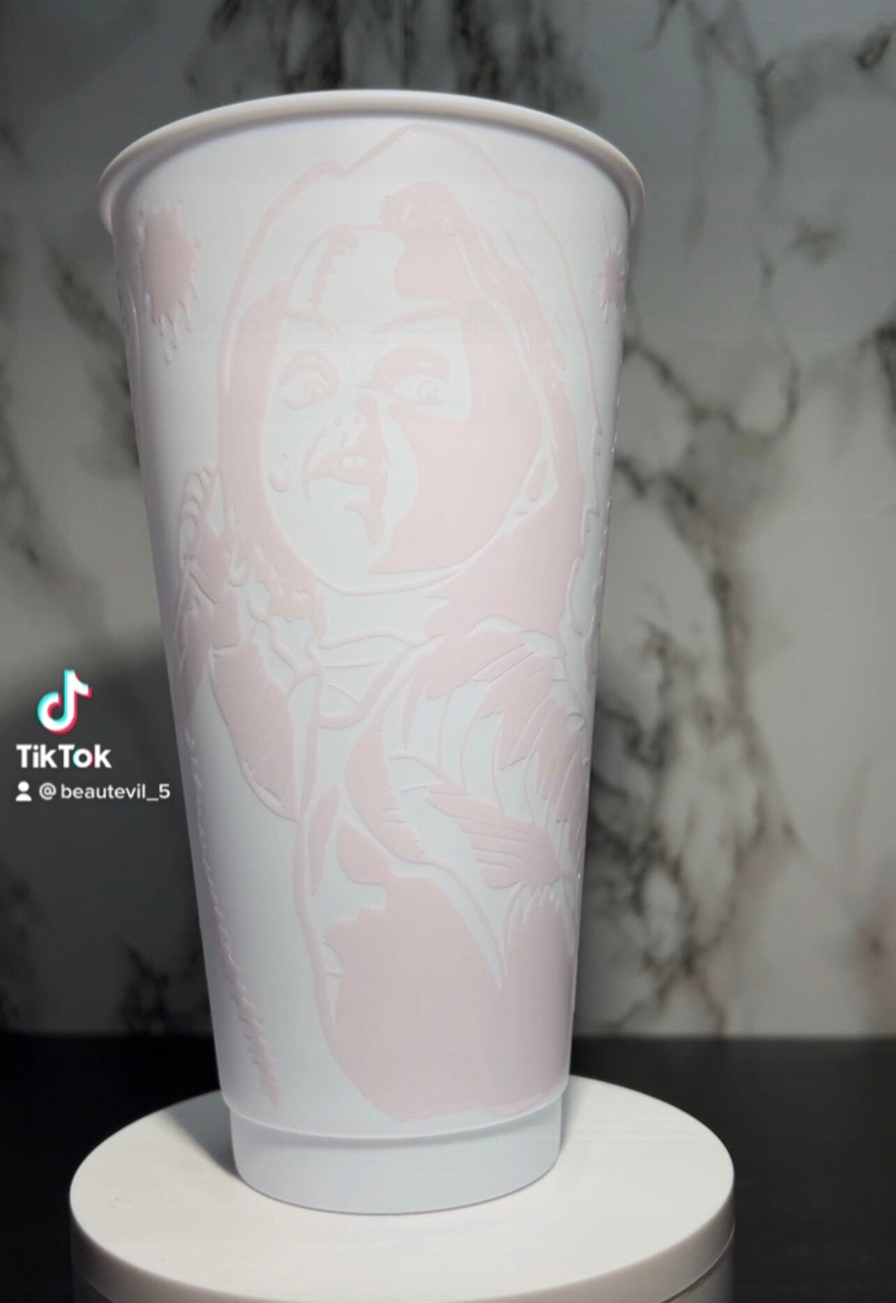 Chucky Walmart Starbucks Venti Style cold cup permanent color changing vinyl