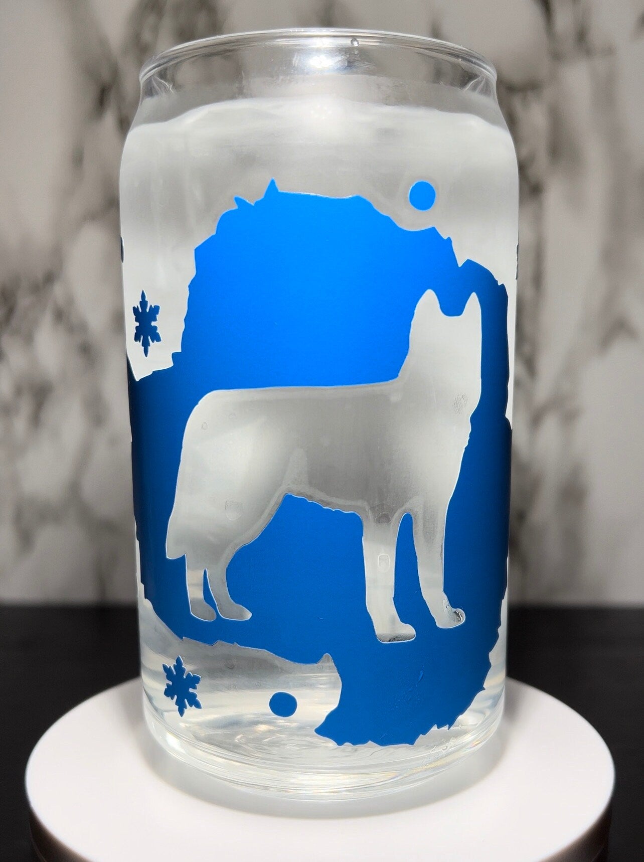 The Thing Horror Movie cold color blue changing permanent vinyl svg Libbey beer can glass