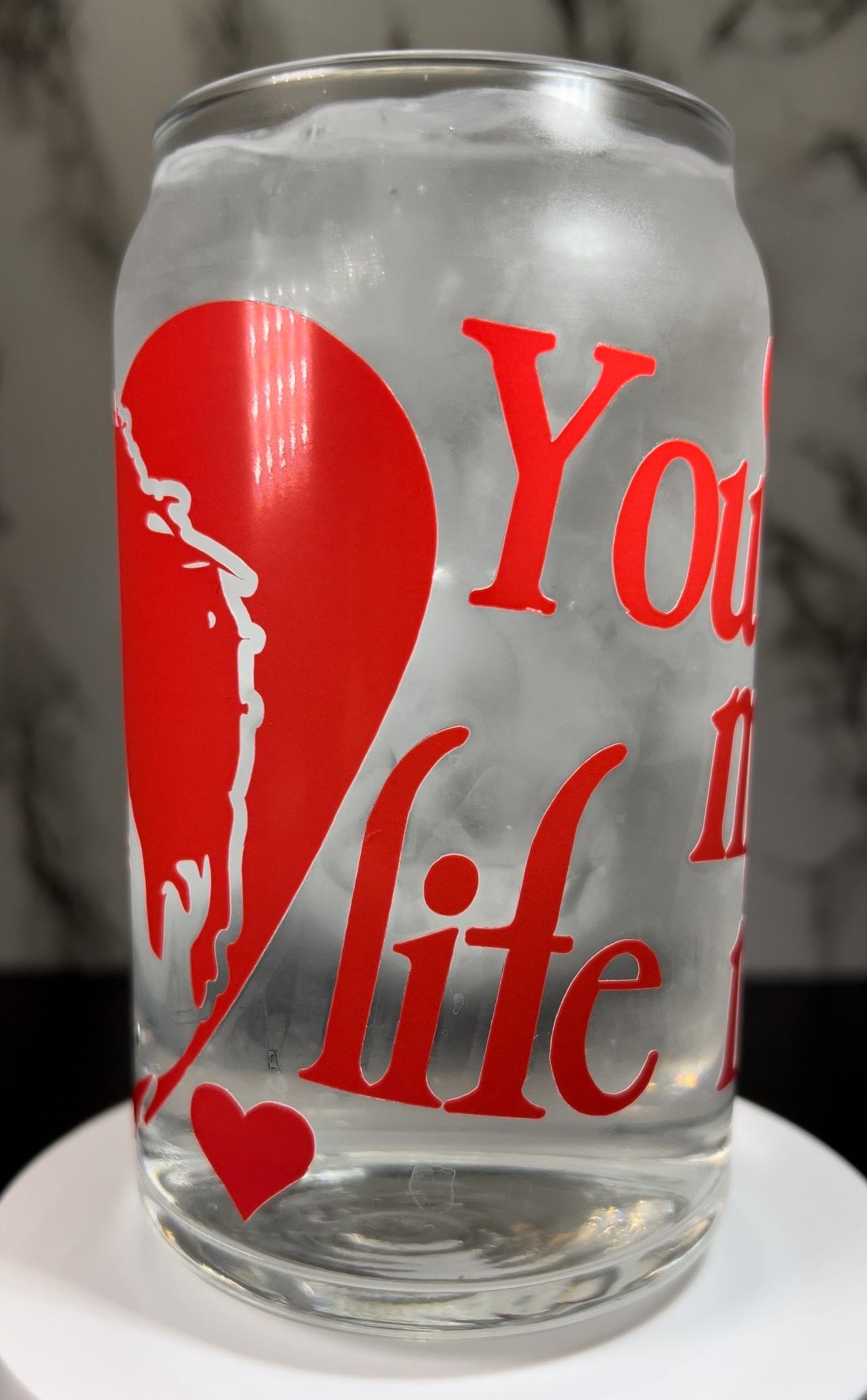 Twilight Edward Cullin color changing permanent vinyl on a beer can libbey glass.