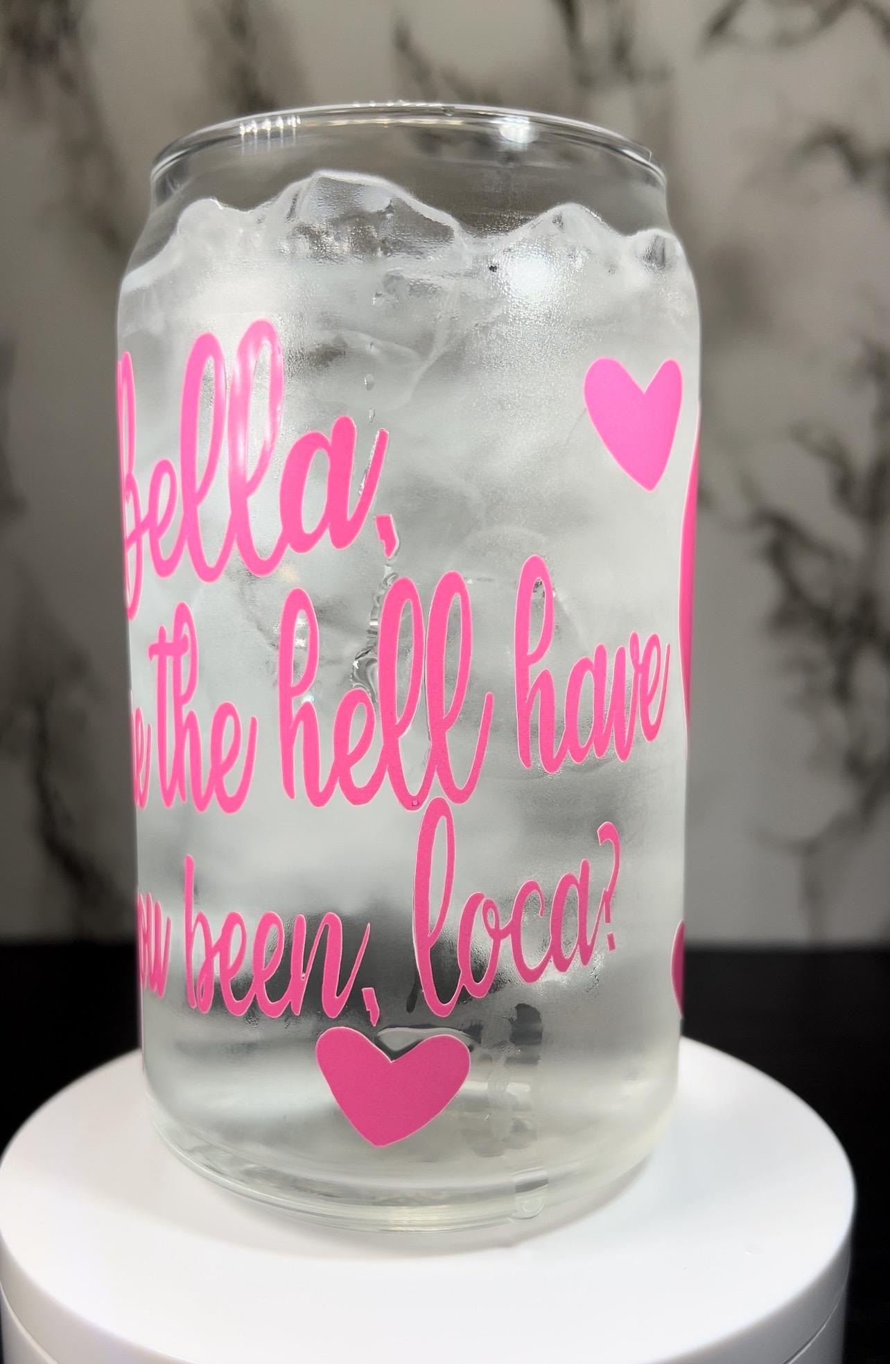 Twilight Team Jacob Black. Bella, Where the hell have you been, loca? color changing permanent vinyl on a beer can libbey glass.