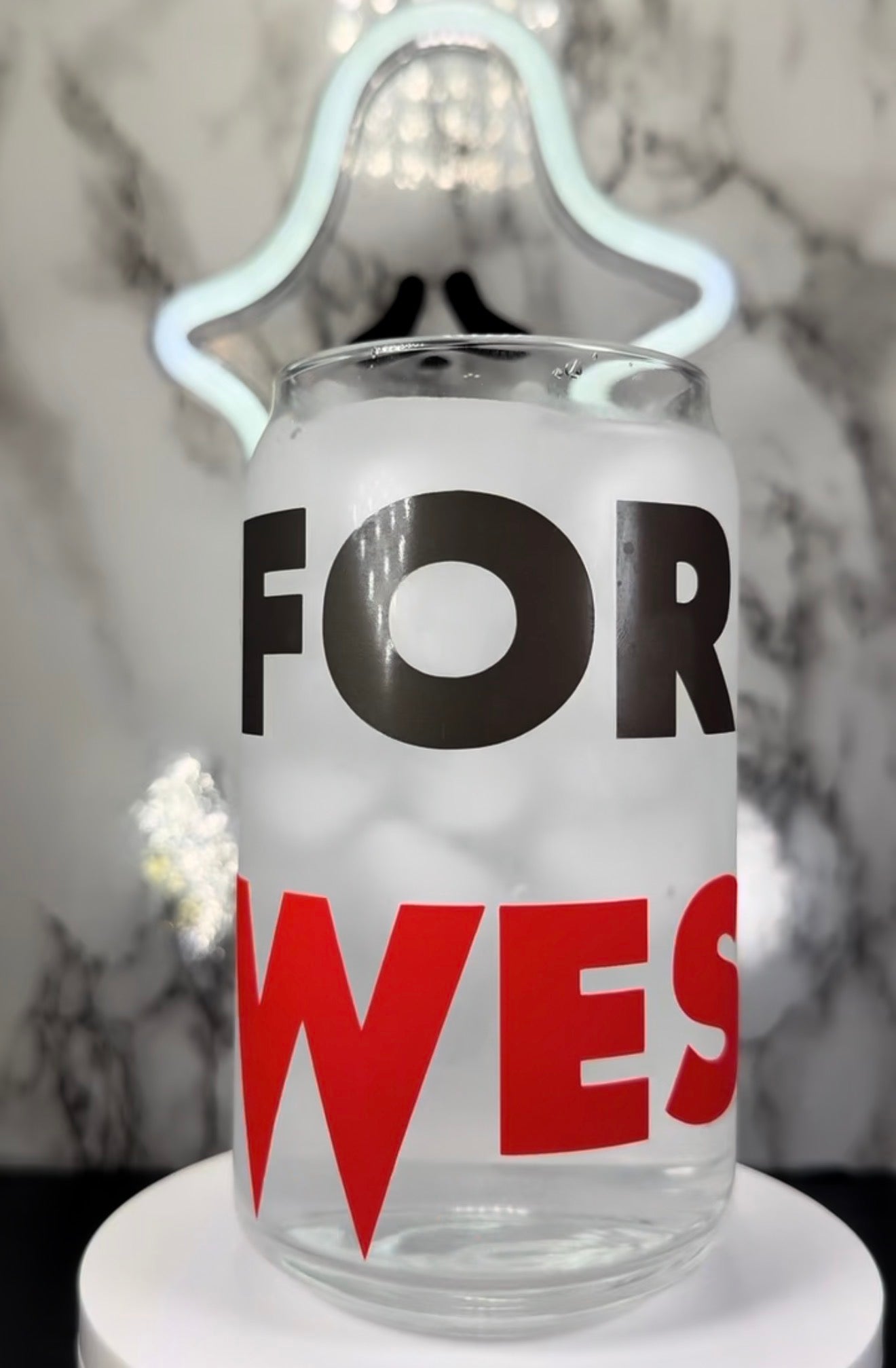 #For Wes color changing red and black permanent vinyl on a libbey beer can glass