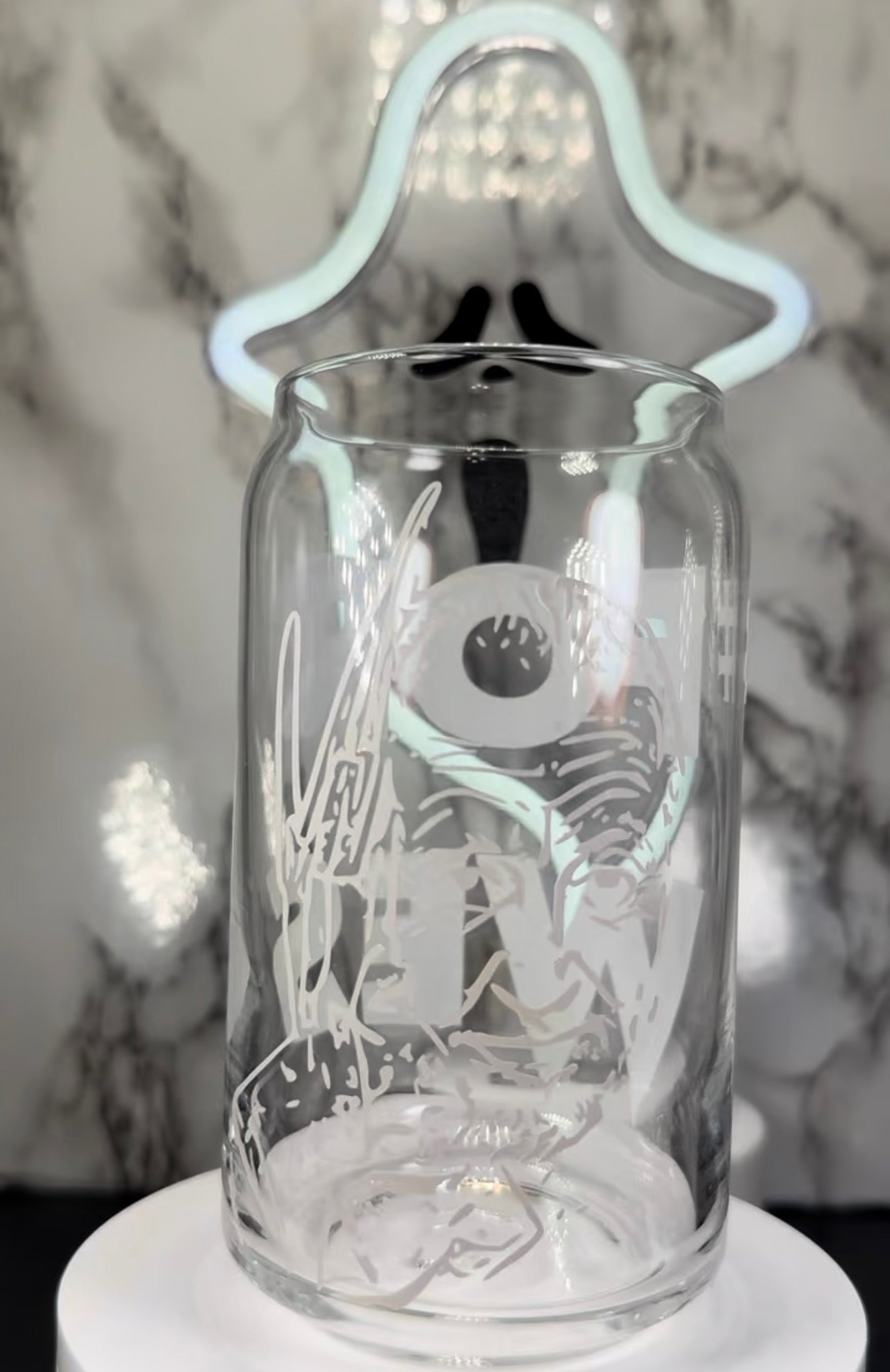 #For Wes color changing red and black permanent vinyl on a libbey beer can glass