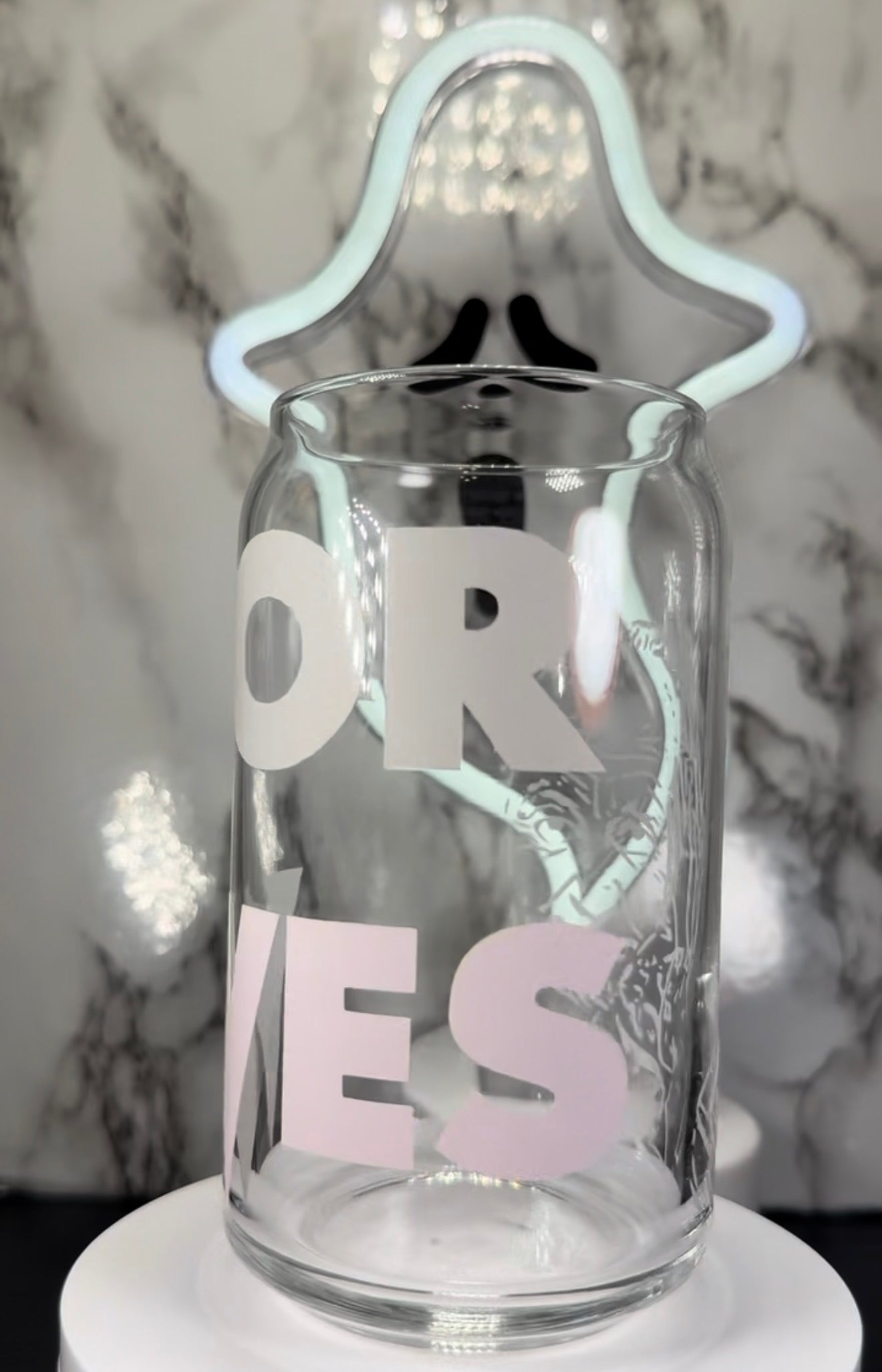 #For Wes color changing red and black permanent vinyl on a libbey beer can glass