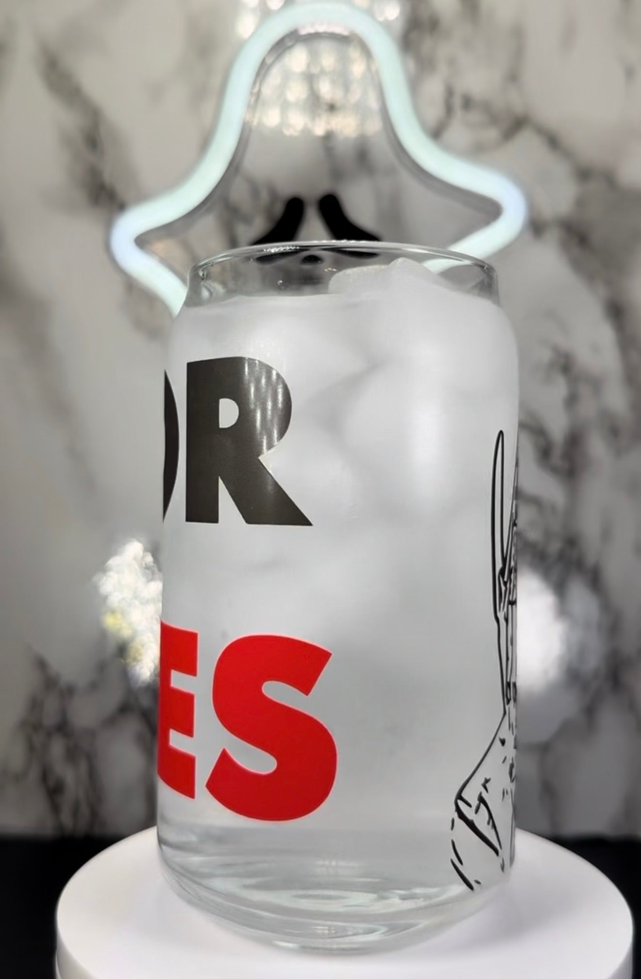 #For Wes color changing red and black permanent vinyl on a libbey beer can glass