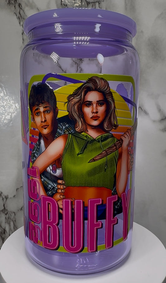 Buffy The Vampire Slayer UVDTF on a purple beer can