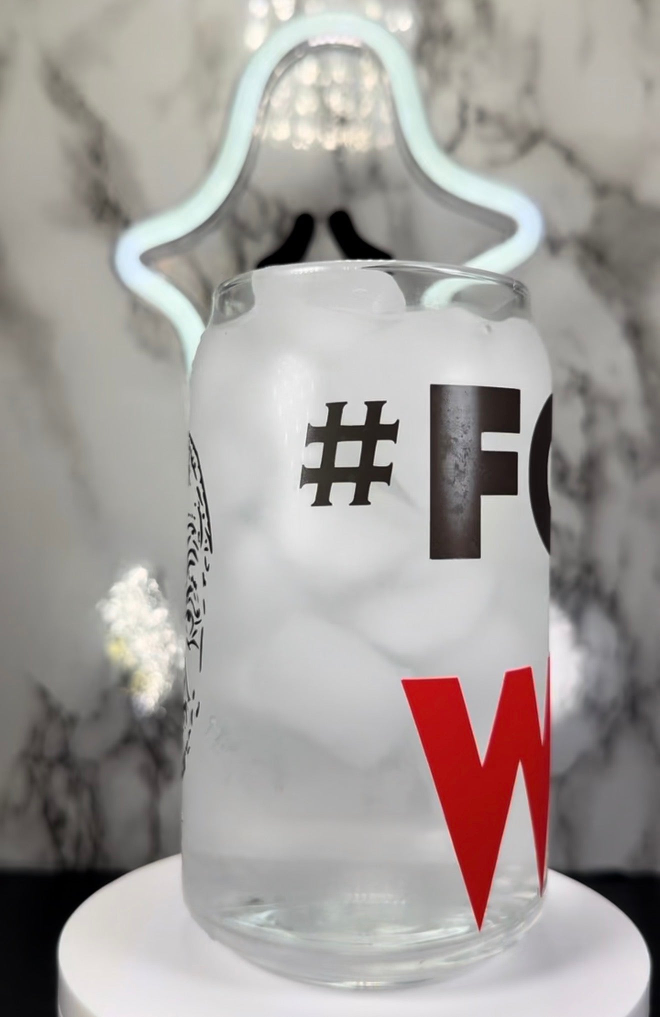 #For Wes color changing red and black permanent vinyl on a libbey beer can glass