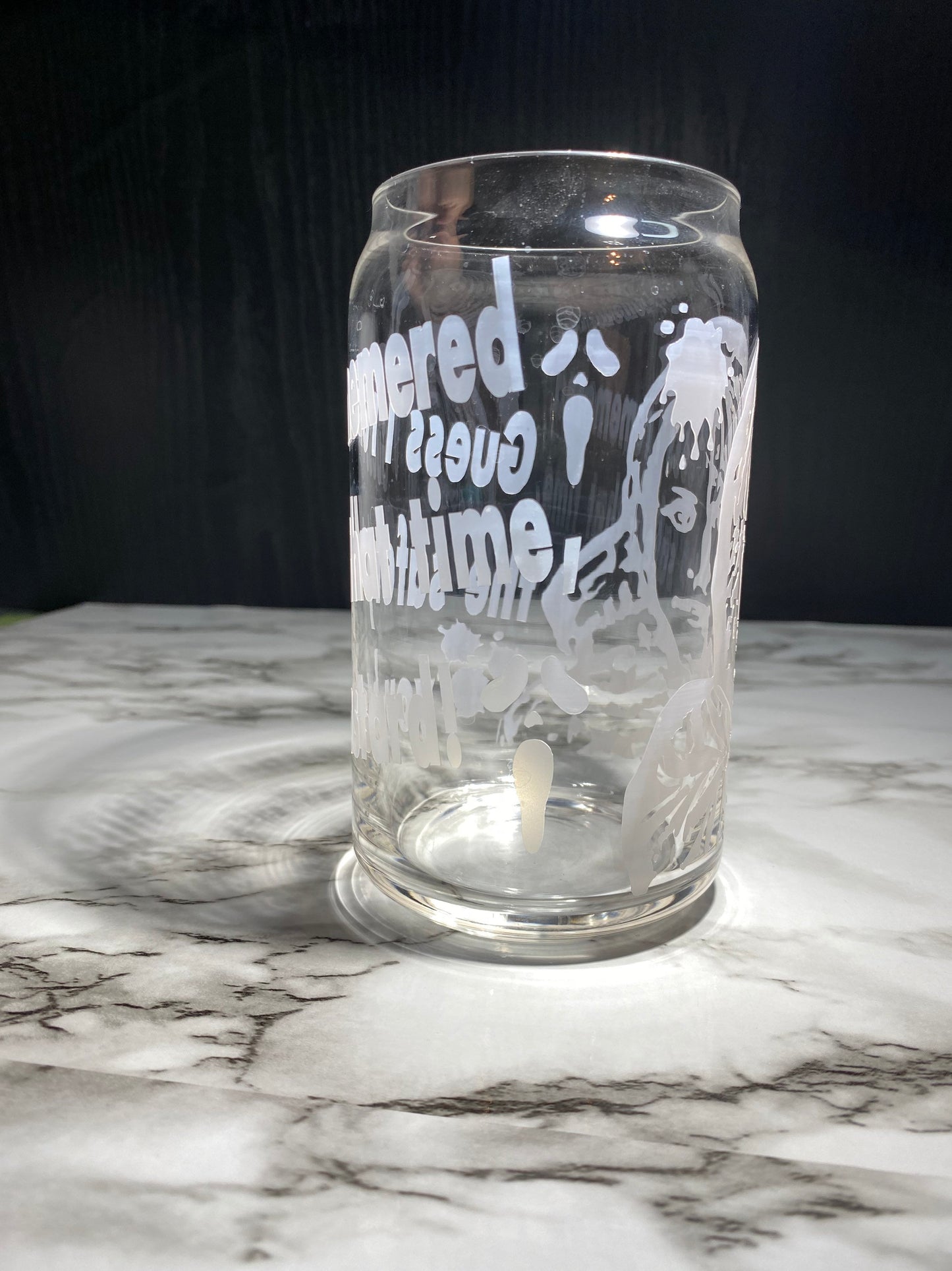 Gayle Weathers from Scream cold color red changing permanent vinyl svg Libbey beer can glass