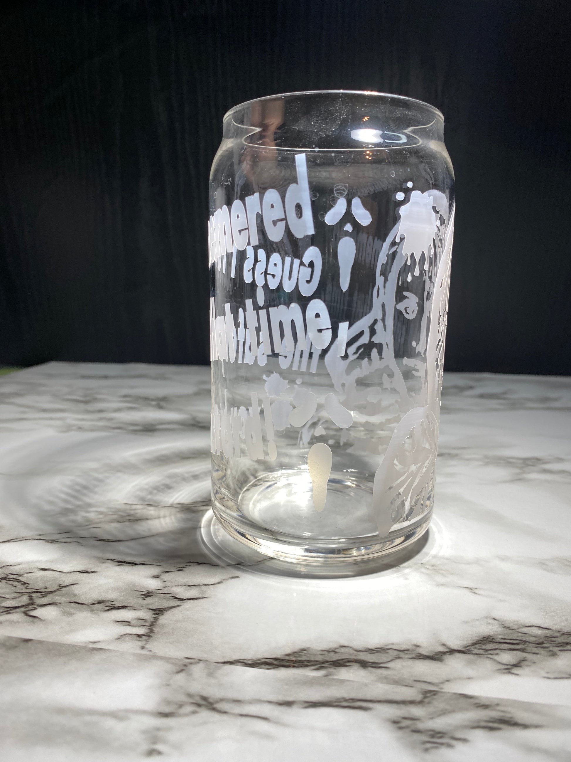 Gayle Weathers from Scream cold color red changing permanent vinyl svg Libbey beer can glass