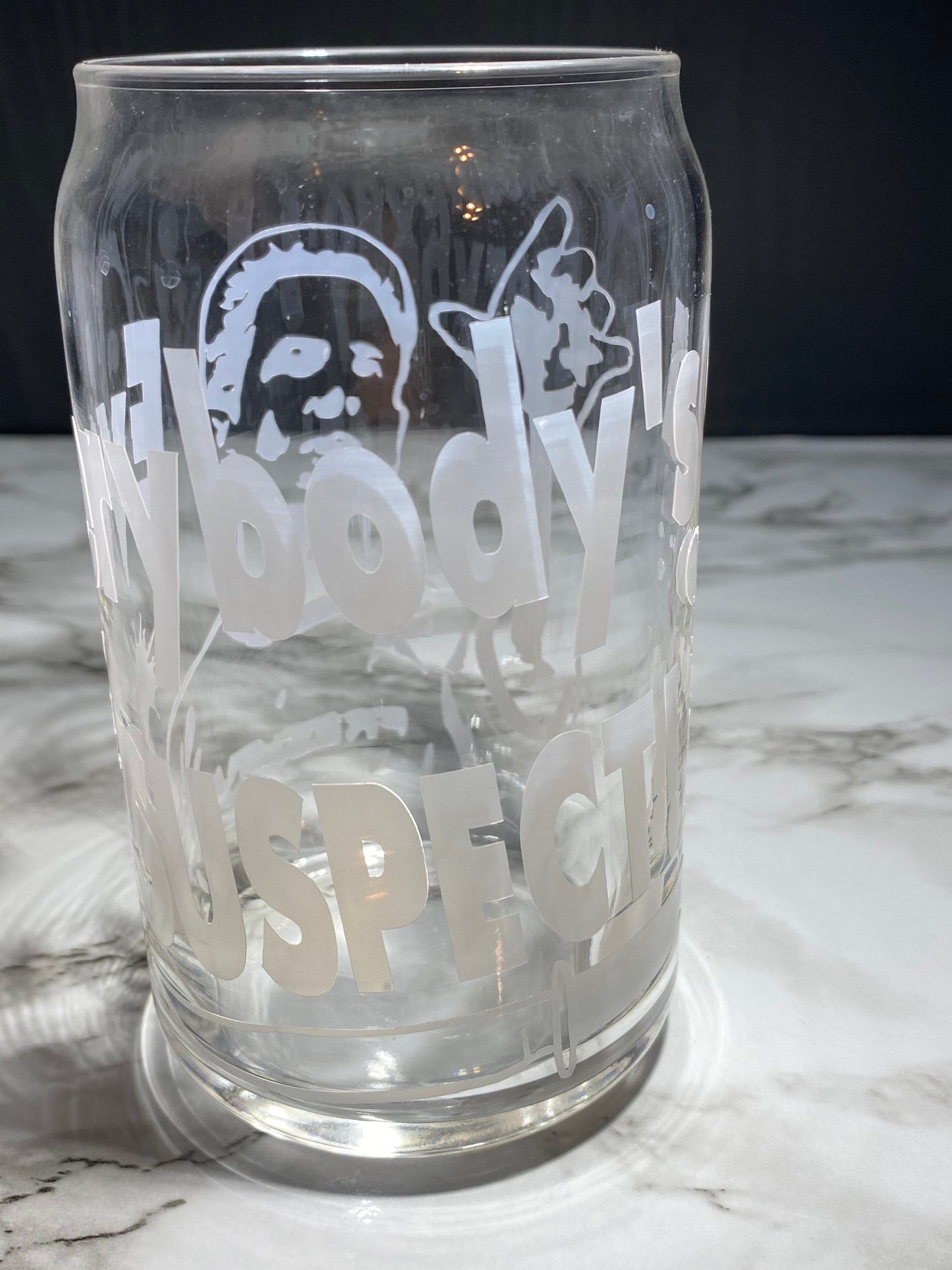 Randy Meeks from Scream cold color red changing permanent vinyl svg Libbey beer can glass
