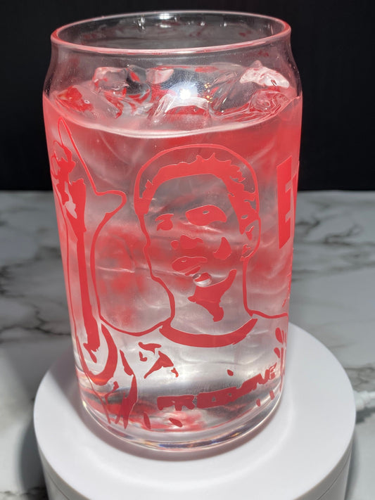 Randy Meeks from Scream cold color red changing permanent vinyl svg Libbey beer can glass