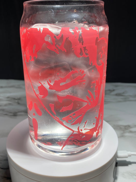 Stu Macher from Scream cold color red changing permanent vinyl svg Libbey beer can glass