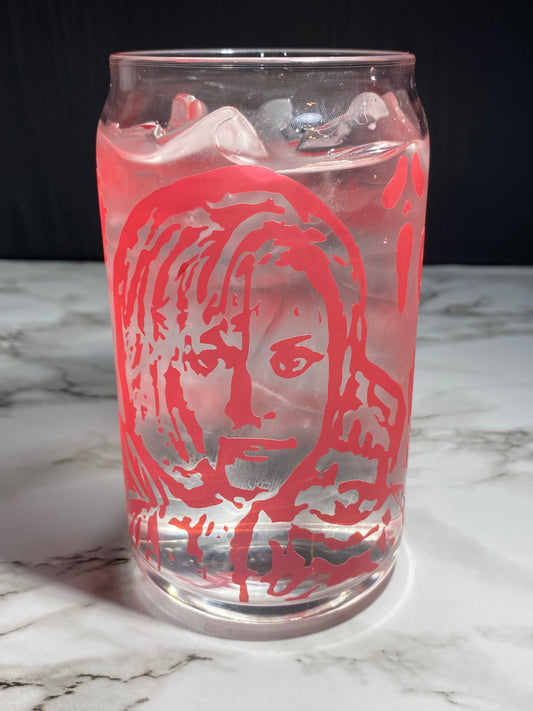 Gayle Weathers from Scream cold color red changing permanent vinyl svg Libbey beer can glass
