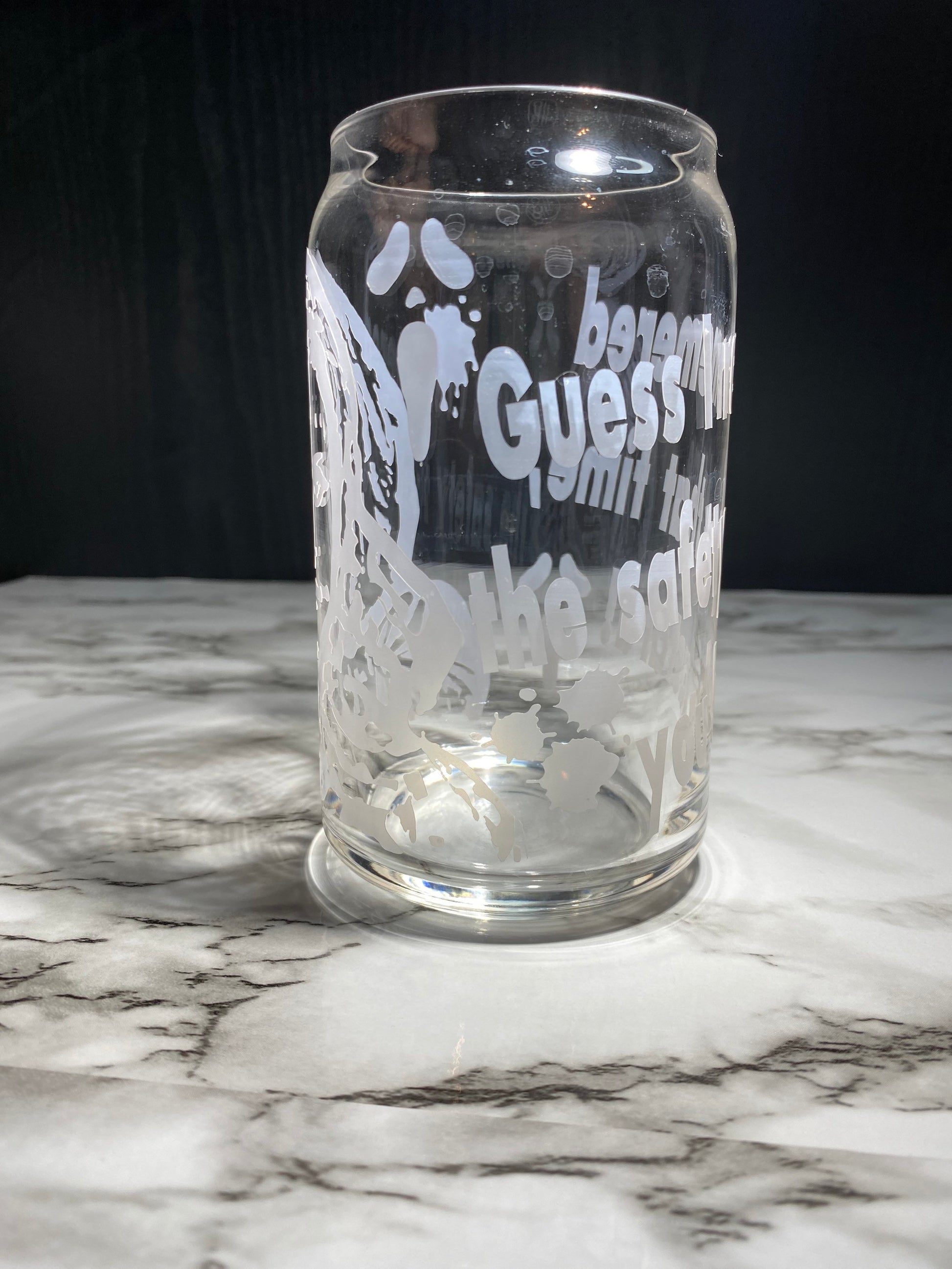 Gayle Weathers from Scream cold color red changing permanent vinyl svg Libbey beer can glass