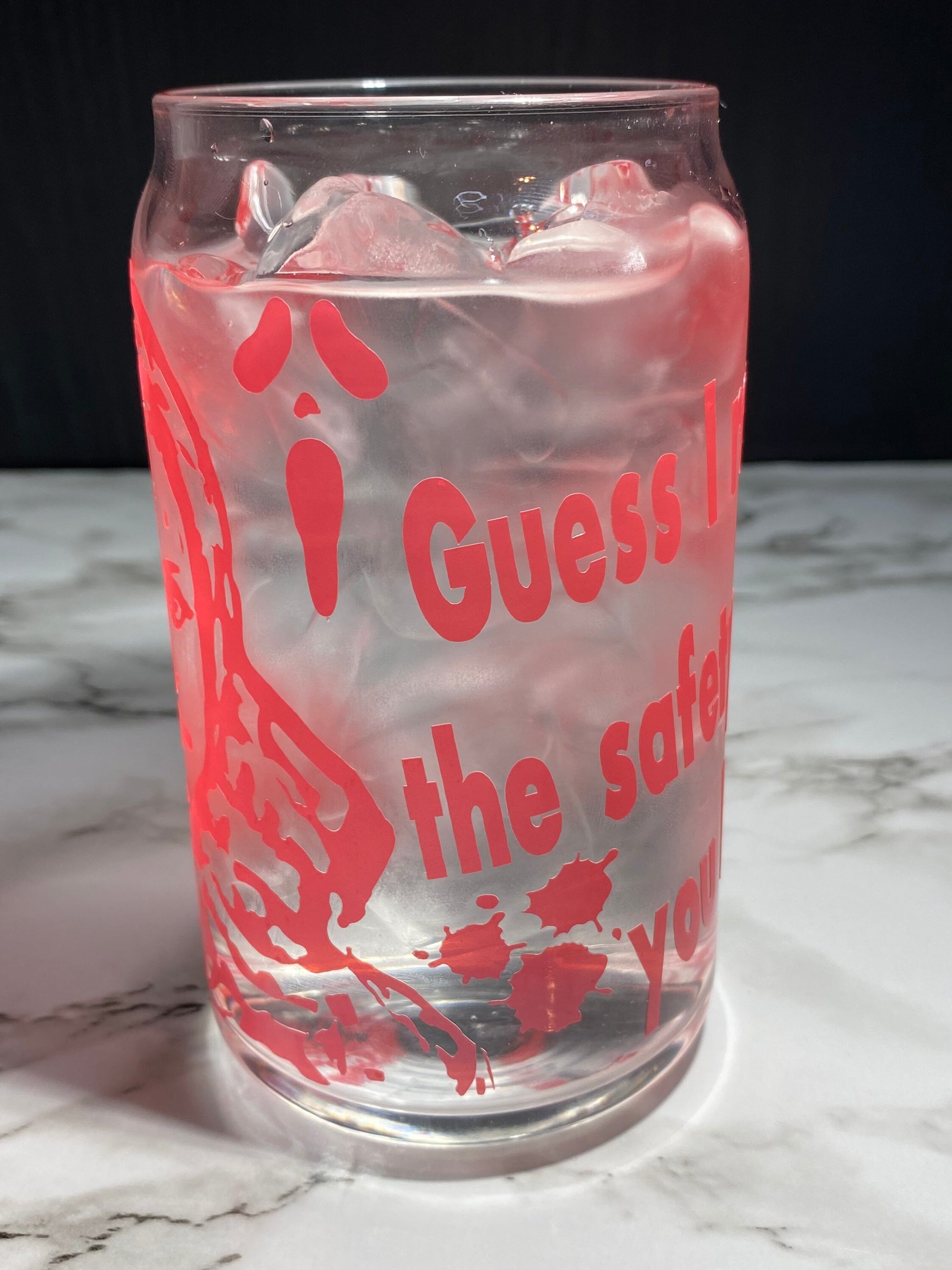 Gayle Weathers from Scream cold color red changing permanent vinyl svg Libbey beer can glass