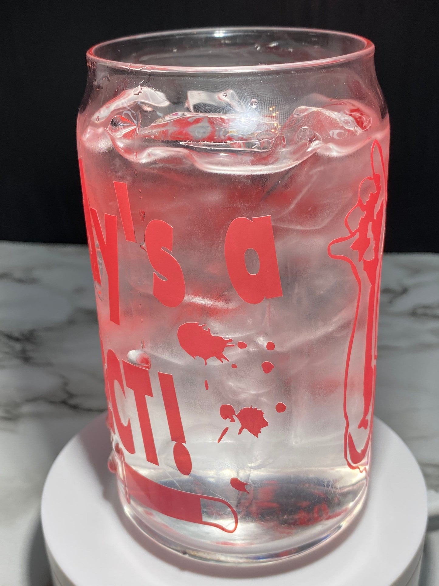 Randy Meeks from Scream cold color red changing permanent vinyl svg Libbey beer can glass