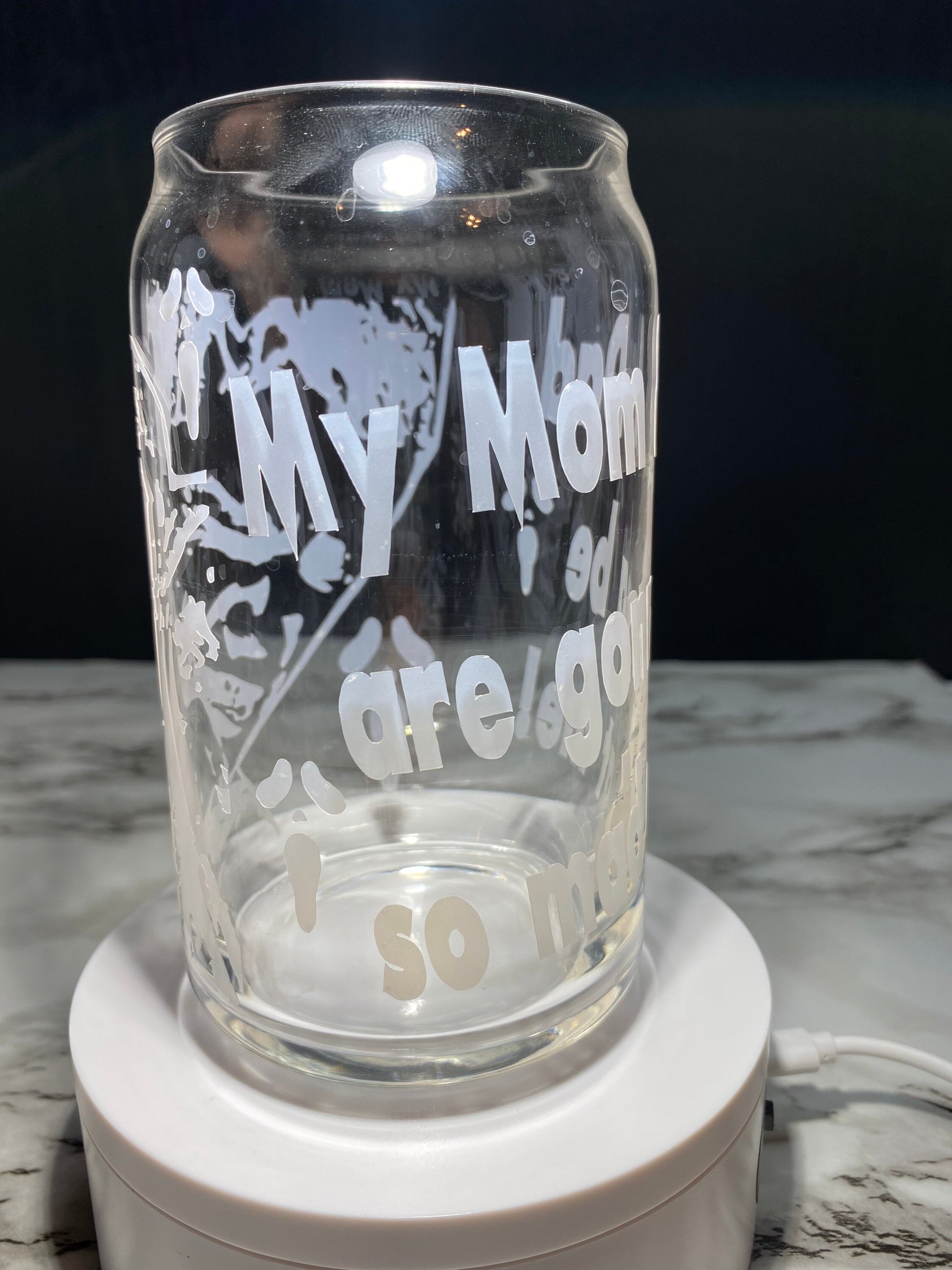 Stu Macher from Scream cold color red changing permanent vinyl svg Libbey beer can glass