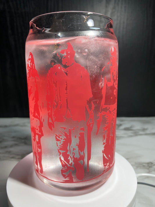 The Devil’s Rejects cold color red changing permanent vinyl svg Libbey beer can glass
