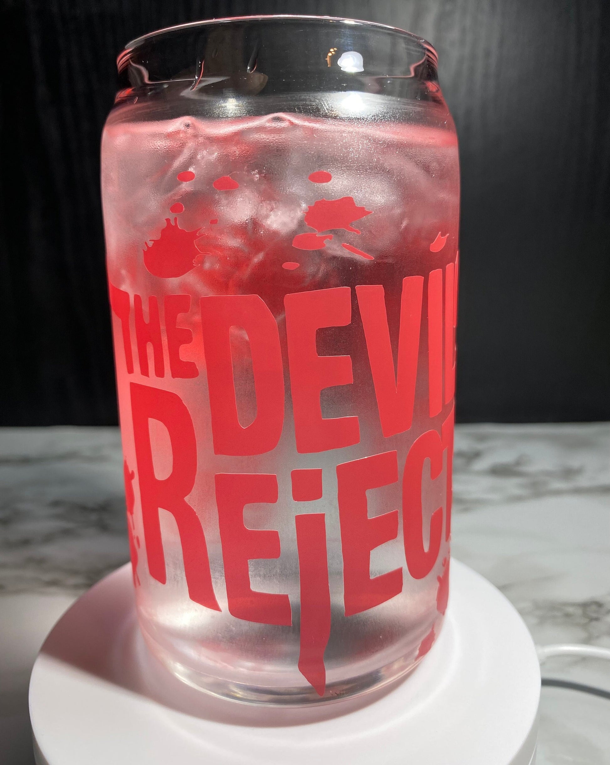The Devil’s Rejects cold color red changing permanent vinyl svg Libbey beer can glass