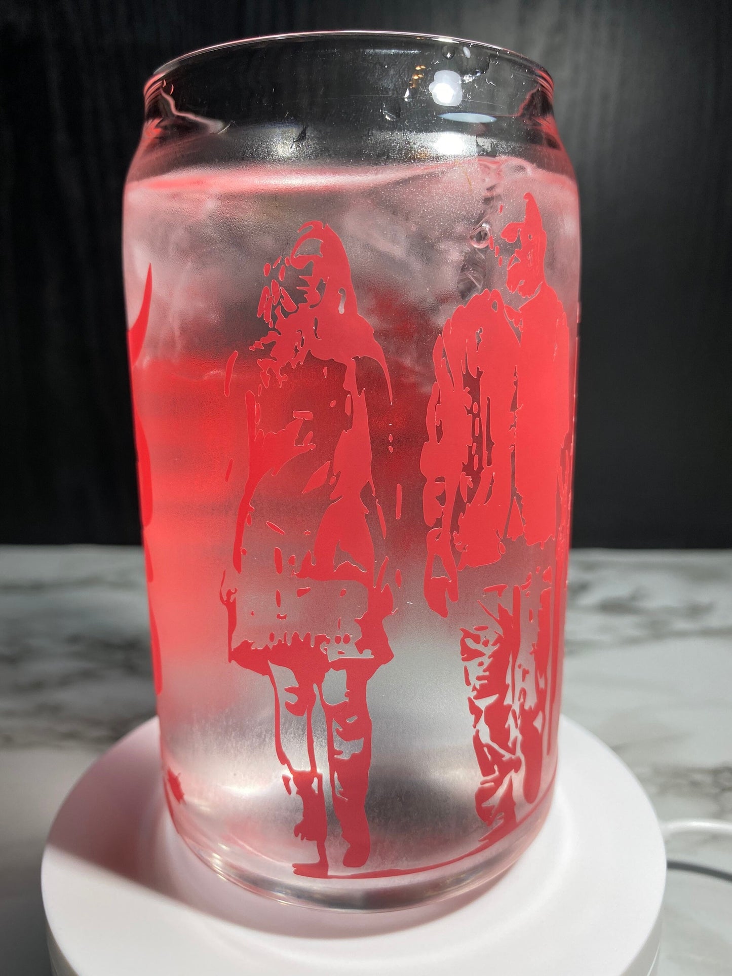 The Devil’s Rejects cold color red changing permanent vinyl svg Libbey beer can glass