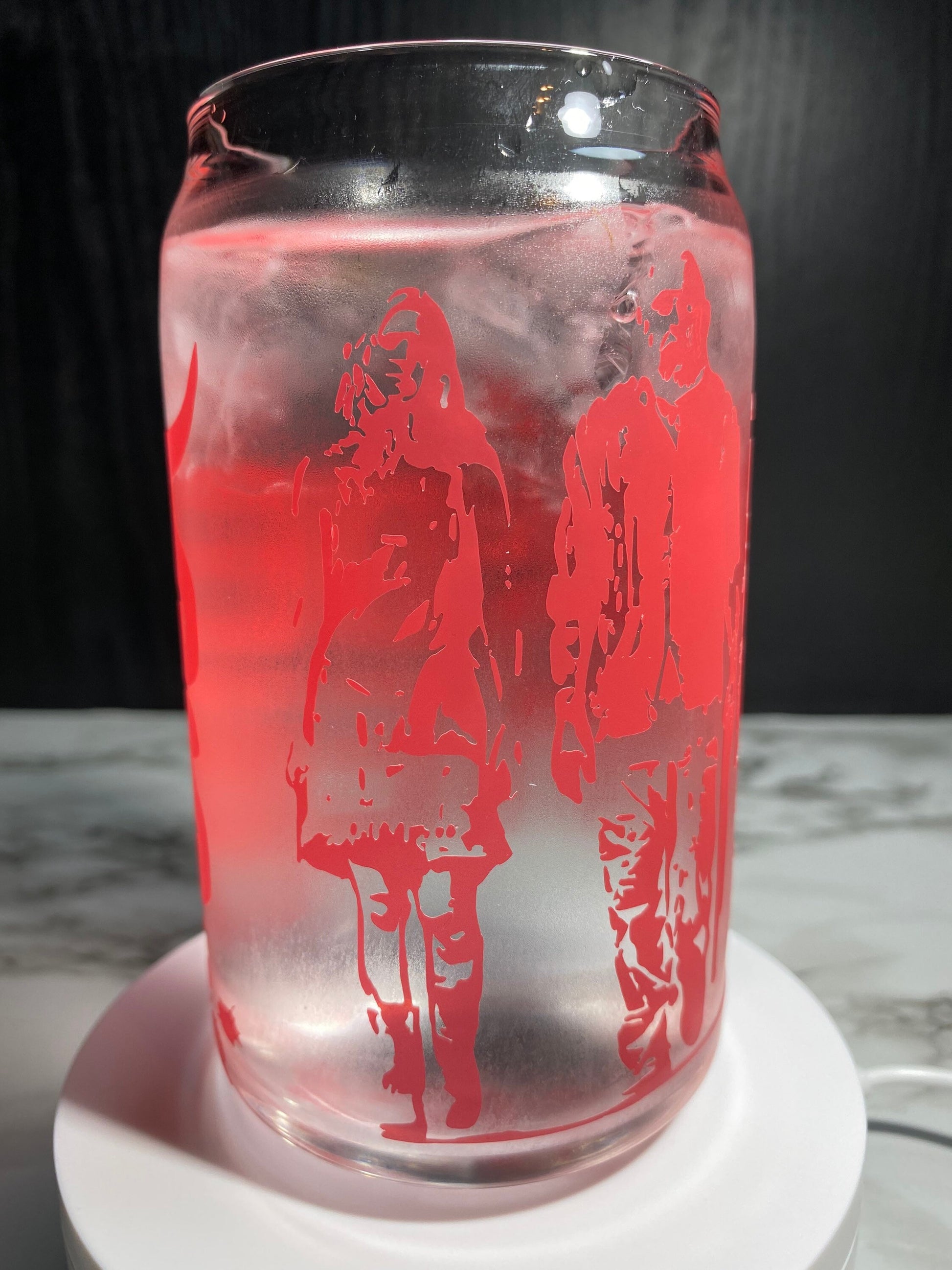 The Devil’s Rejects cold color red changing permanent vinyl svg Libbey beer can glass