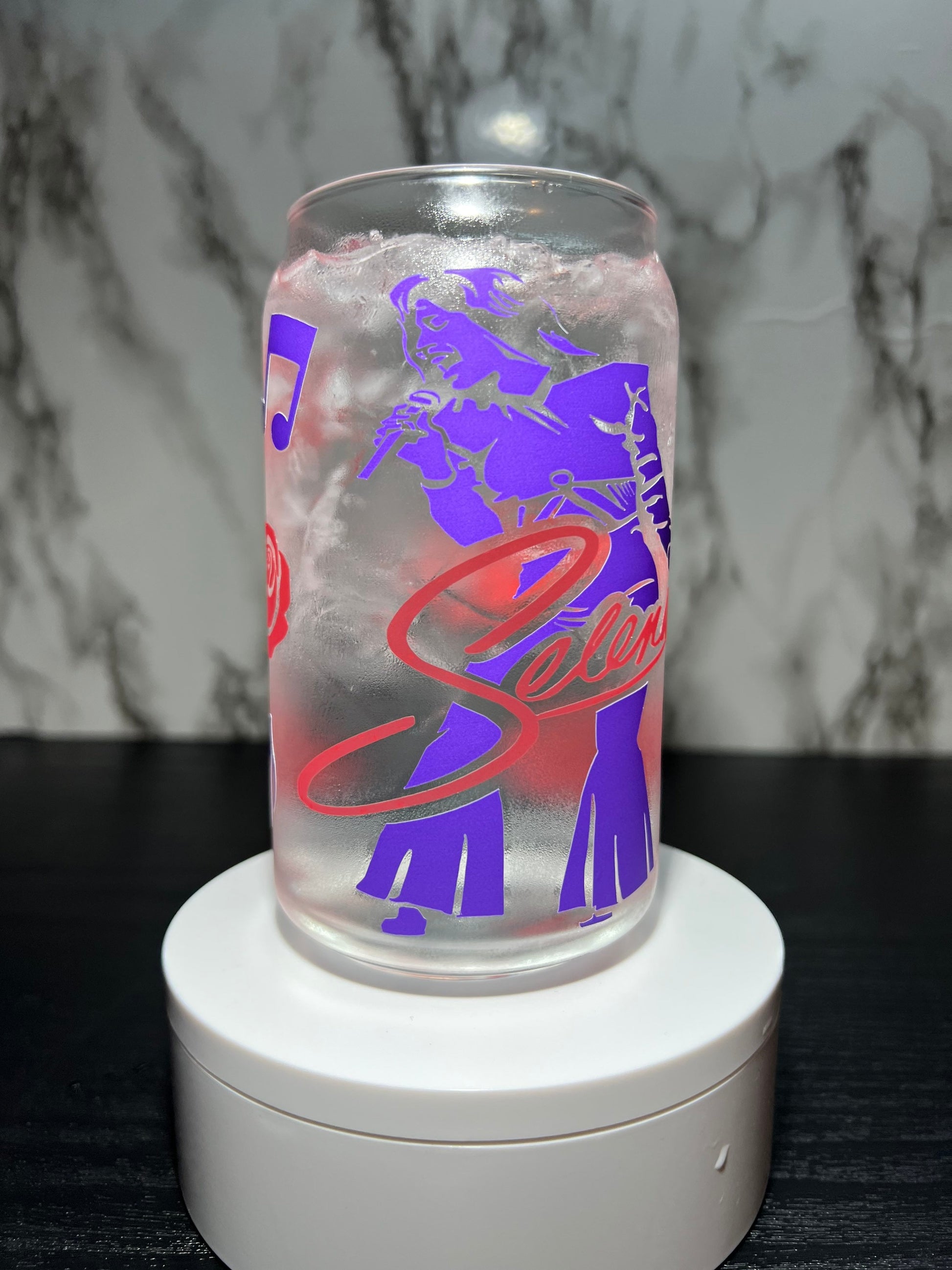 Selena cold color changing libbey beer can glass