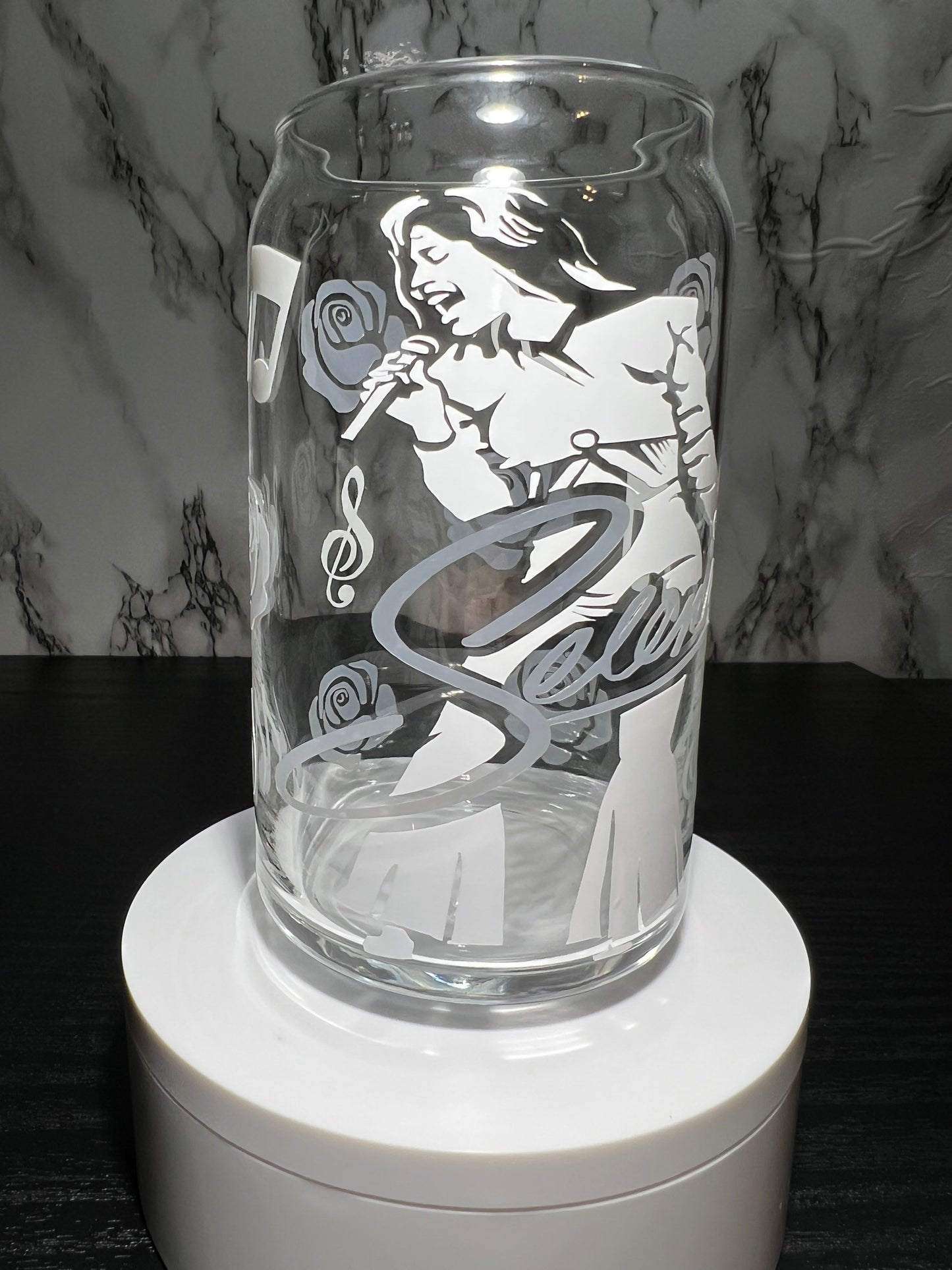 Selena cold color changing libbey beer can glass