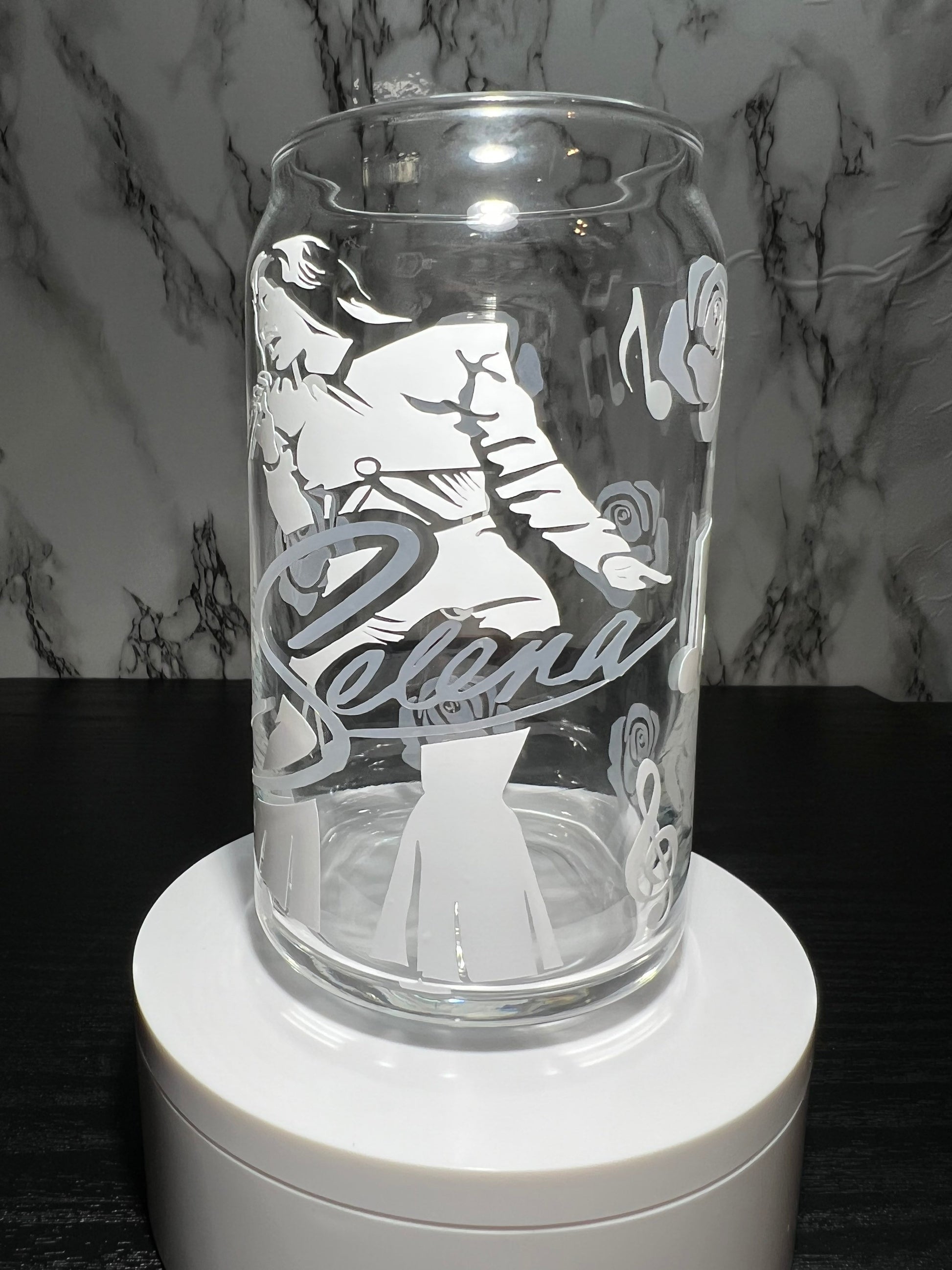 Selena cold color changing libbey beer can glass