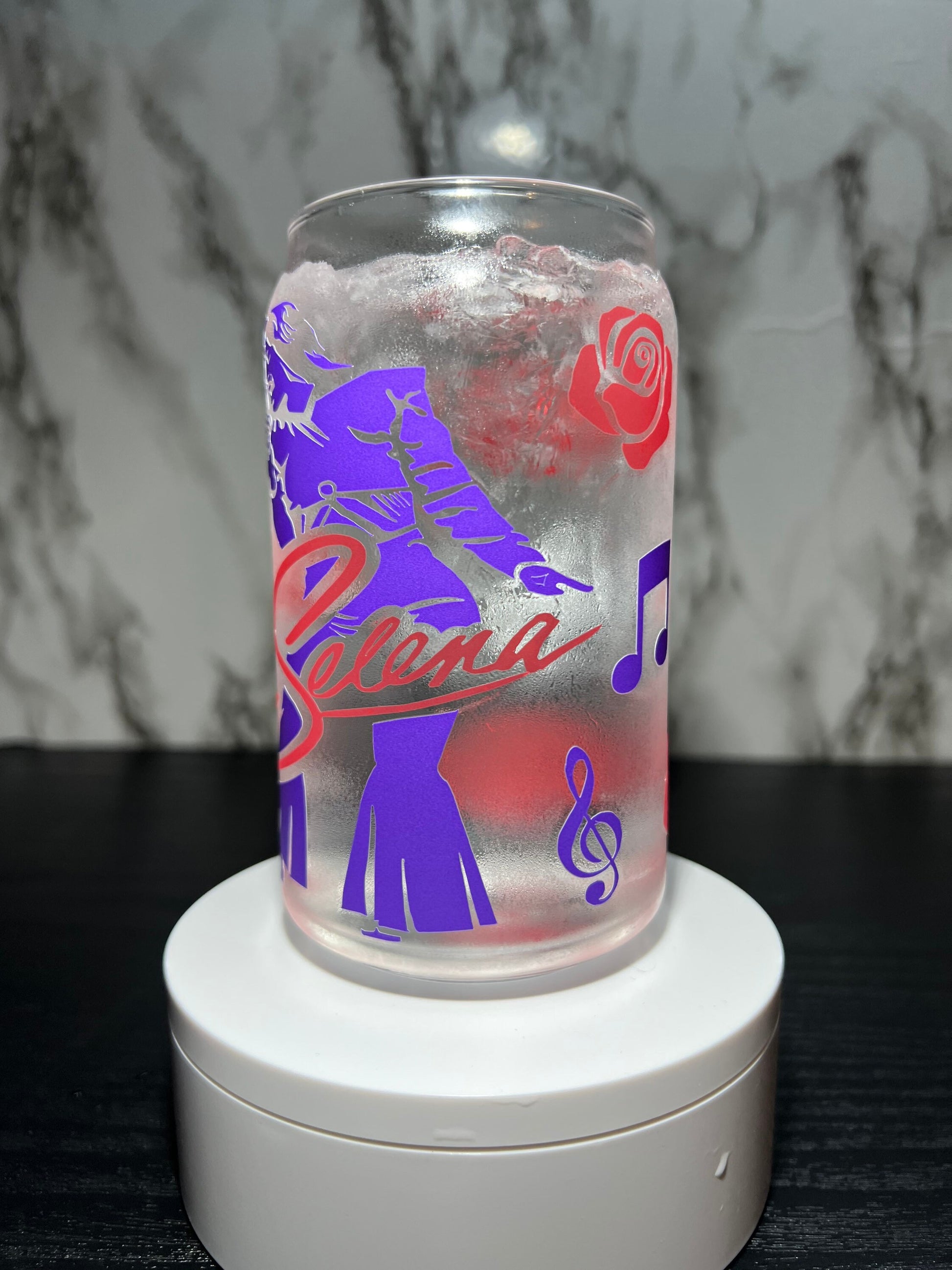 Selena cold color changing libbey beer can glass