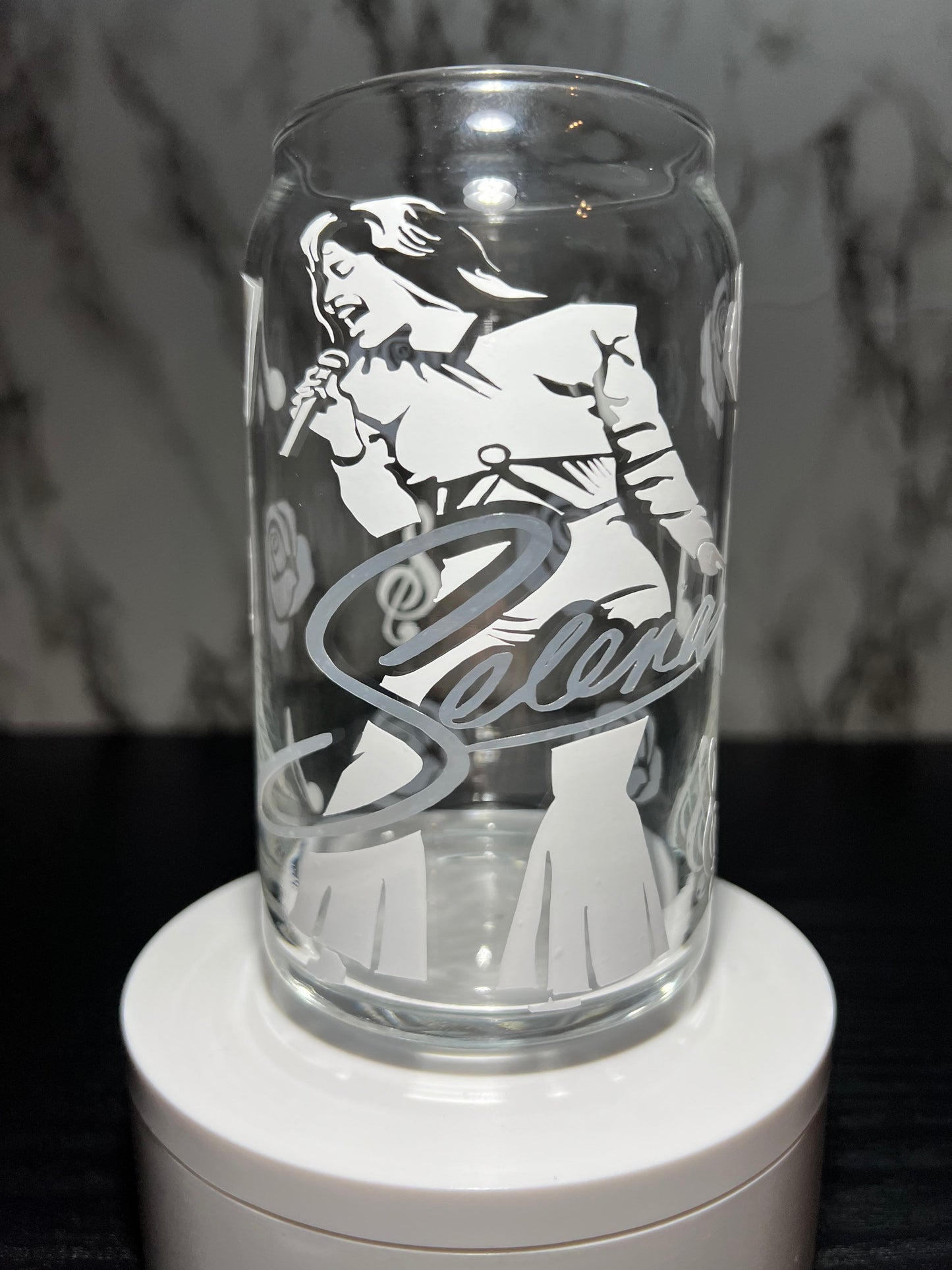 Selena cold color changing libbey beer can glass