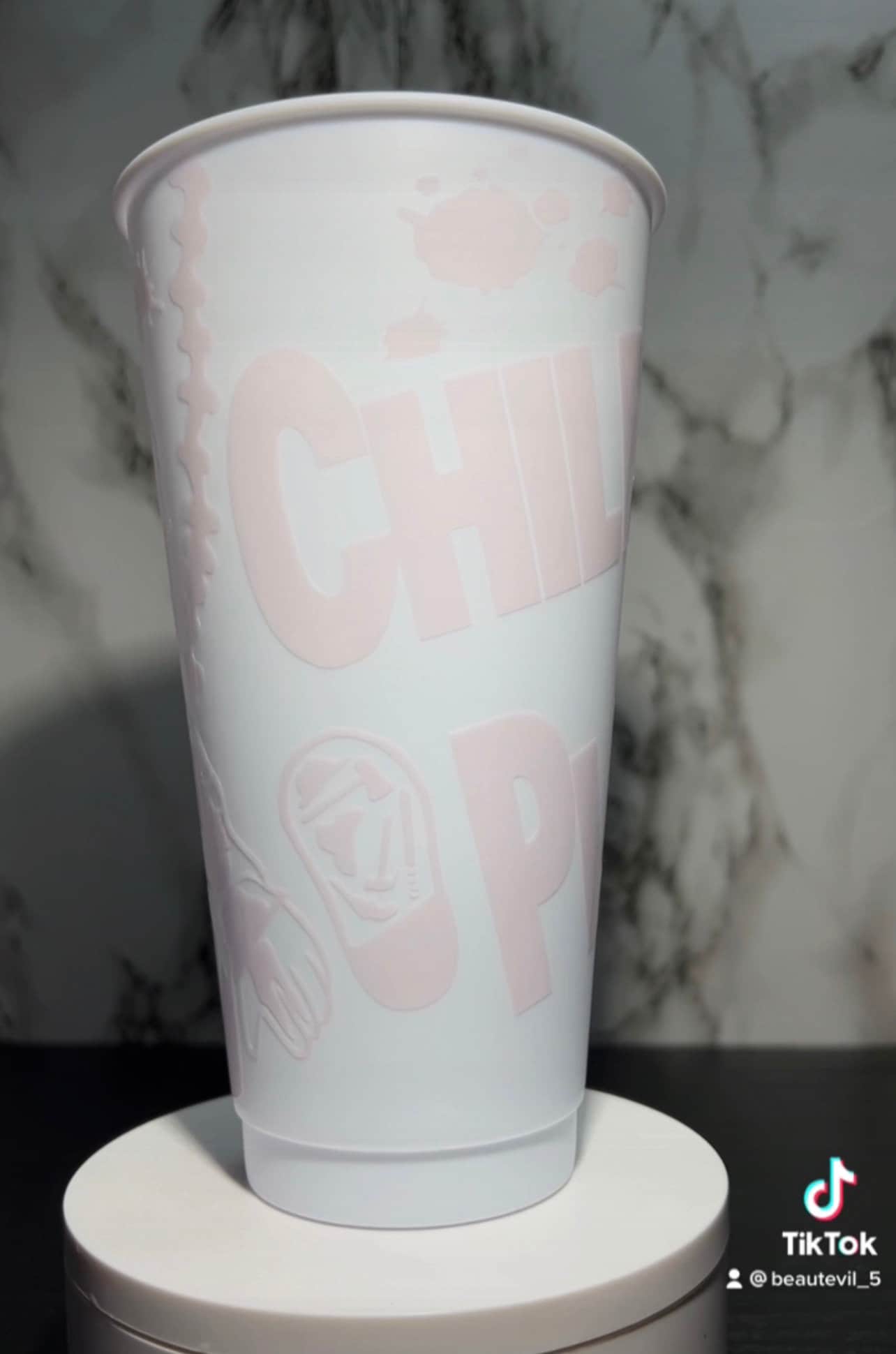 Chucky Walmart Starbucks Venti Style cold cup permanent color changing vinyl