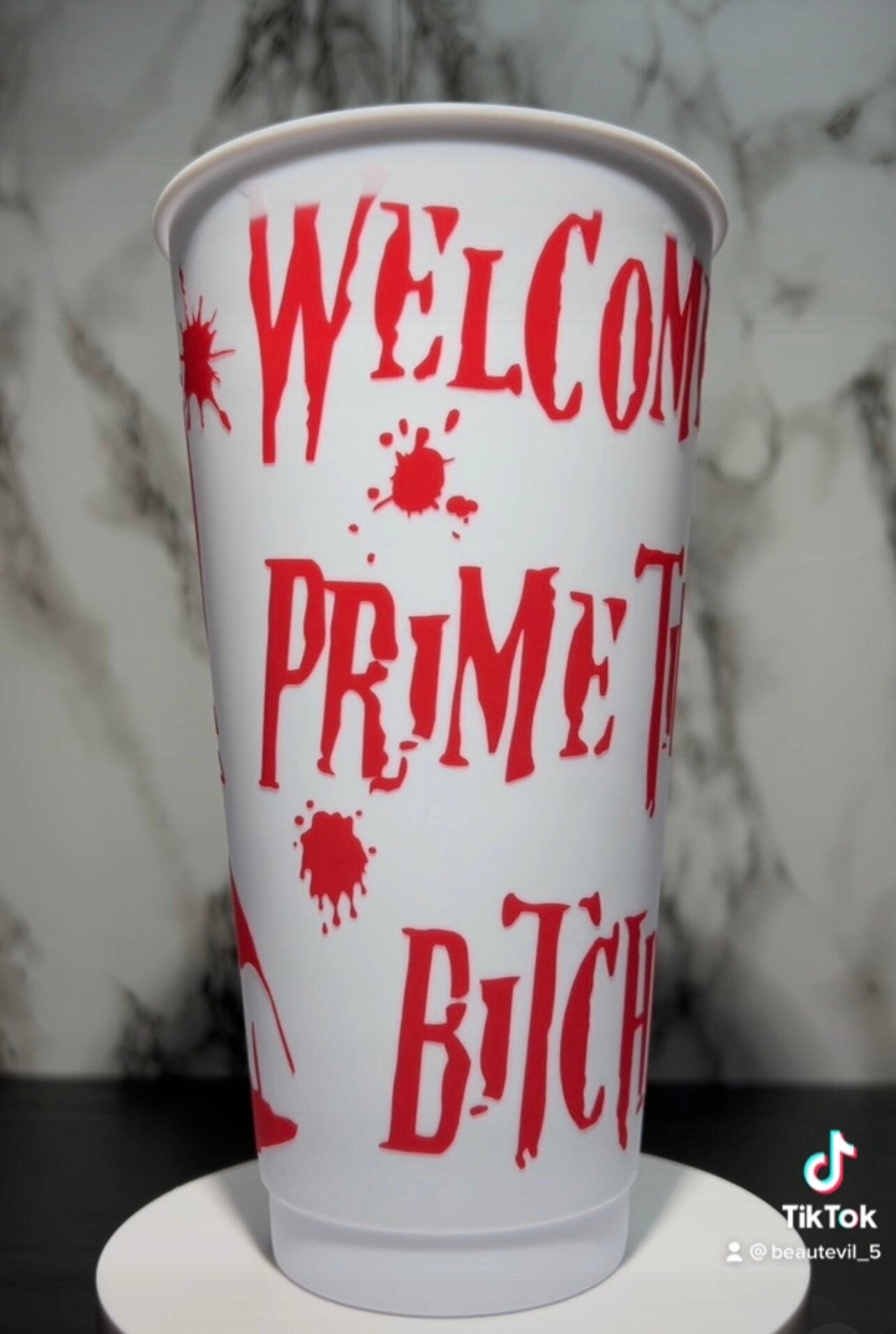Freddy White Cold Cup Nightmare on Elm Street color changing permanent vinyl