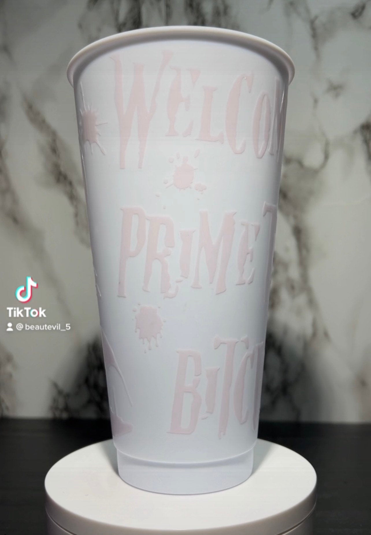 Freddy White Cold Cup Nightmare on Elm Street color changing permanent vinyl