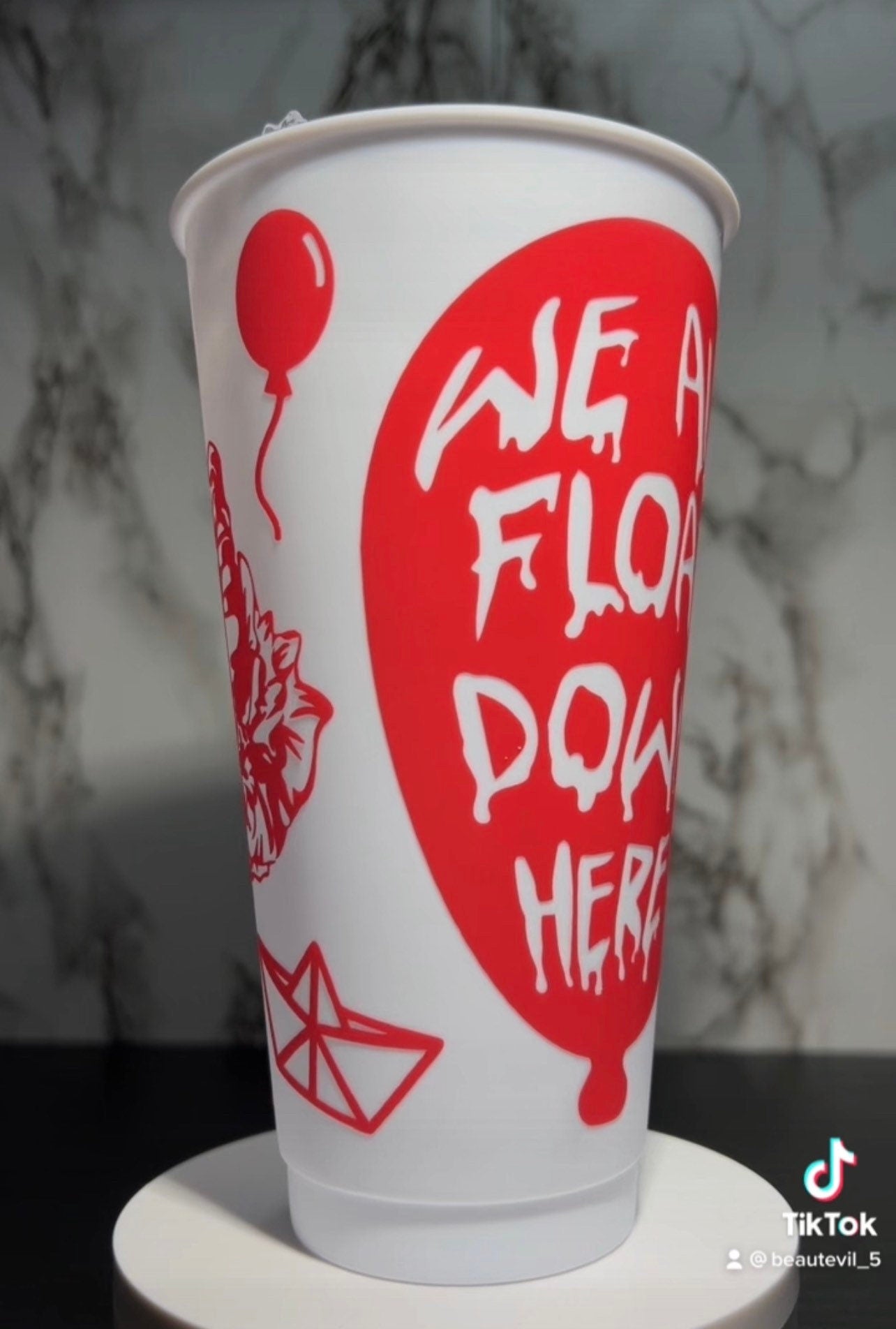 It Pennywise white cold cup color changing permanent vinyl