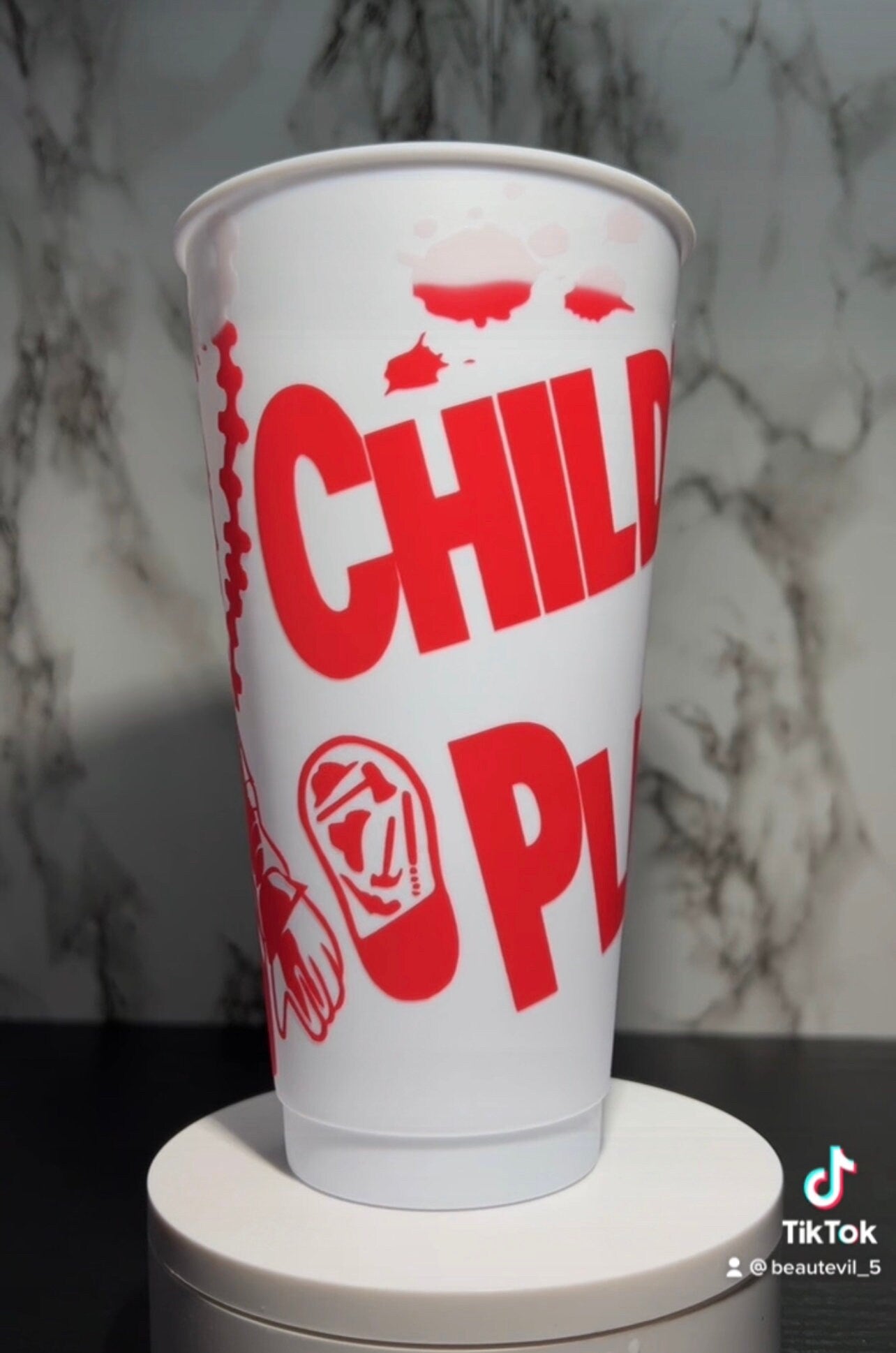 Chucky Walmart Starbucks Venti Style cold cup permanent color changing vinyl