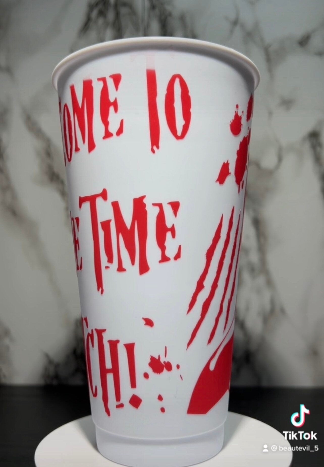 Freddy White Cold Cup Nightmare on Elm Street color changing permanent vinyl