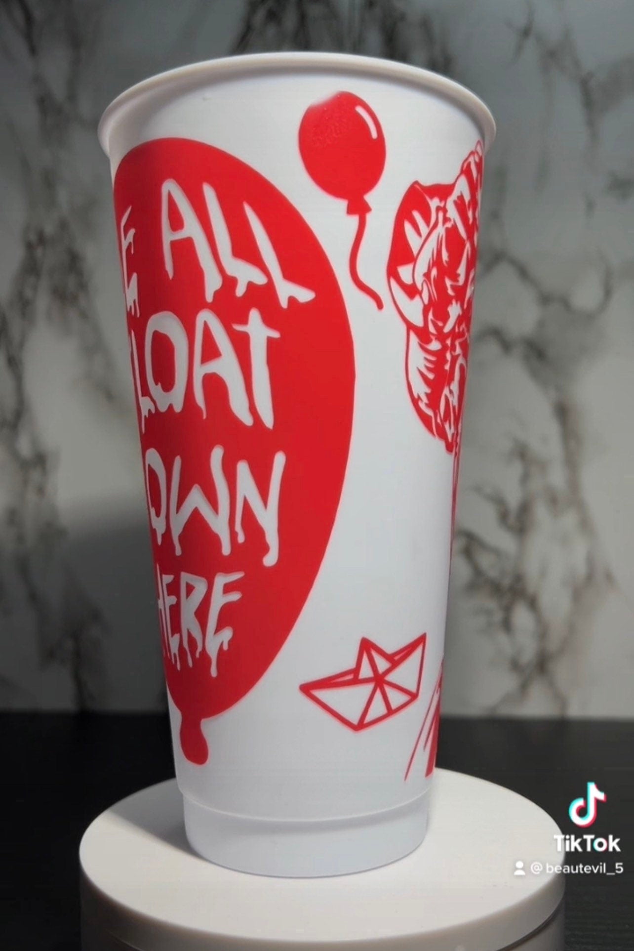 It Pennywise white cold cup color changing permanent vinyl