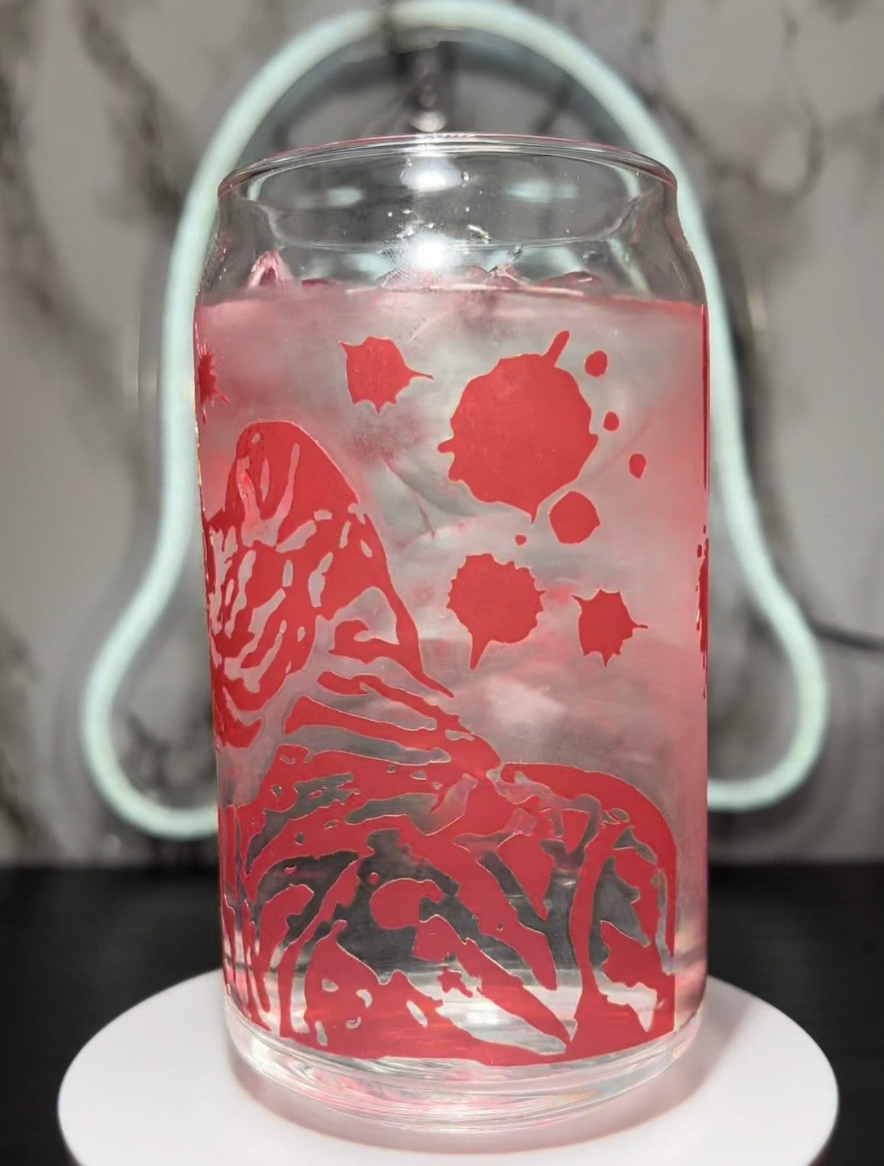 Frank Cotten from Hellraiser I Am In Hell Help Me color red changing permanent vinyl libbey beer can glass