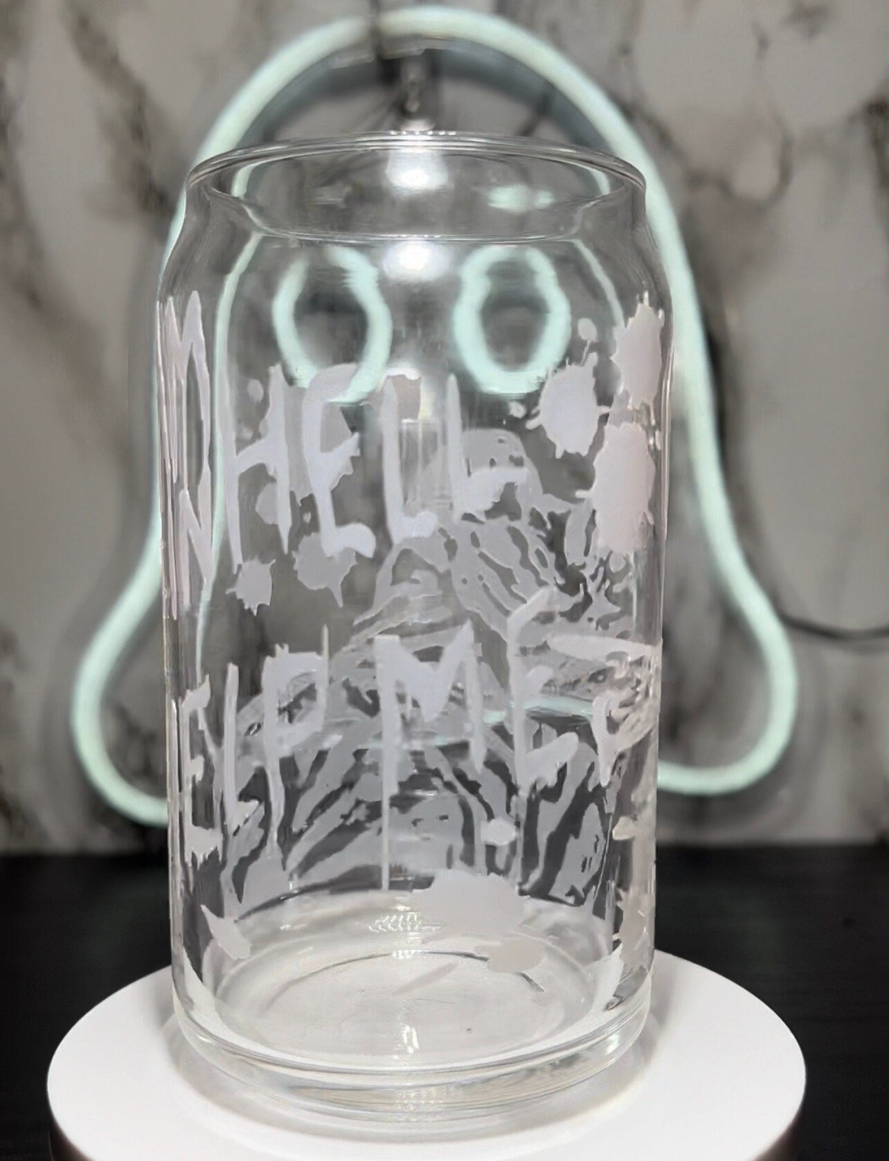 Frank Cotten from Hellraiser I Am In Hell Help Me color red changing permanent vinyl libbey beer can glass