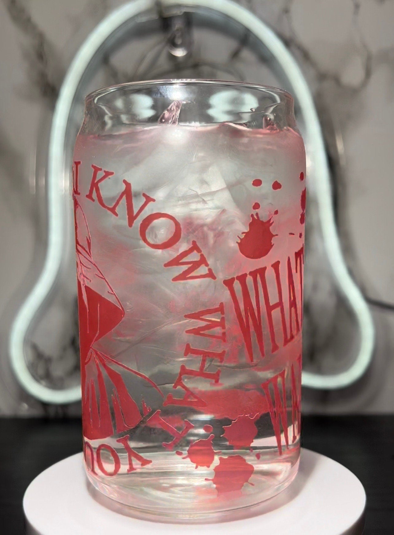I Know What You Did Last Summer Fisherman color red changing permanent vinyl libbey beer can glass