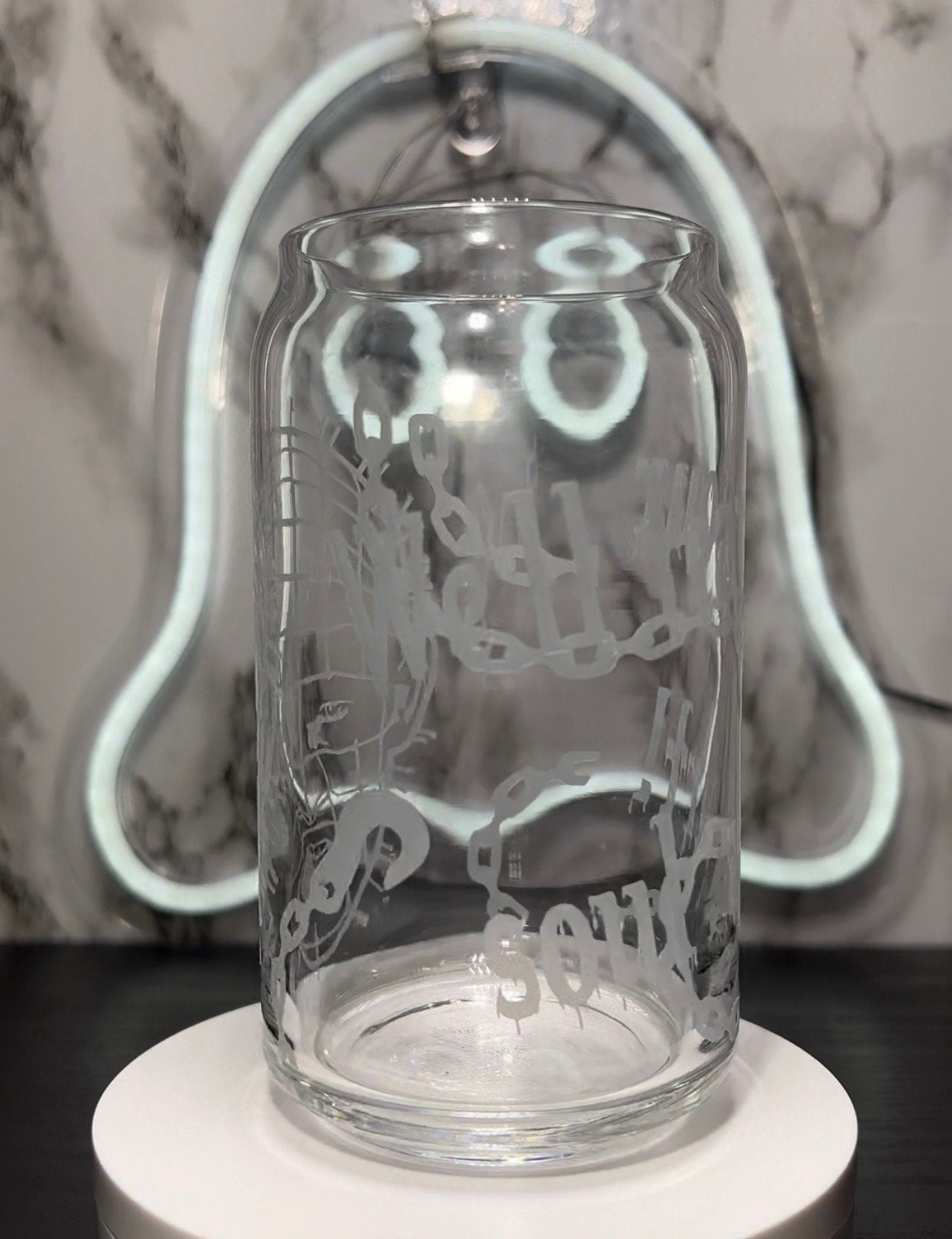 Pinhead from Hellraiser Color Blue changing permanent vinyl libbey beer can glass