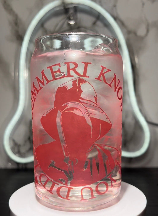 I Know What You Did Last Summer Fisherman color red changing permanent vinyl libbey beer can glass