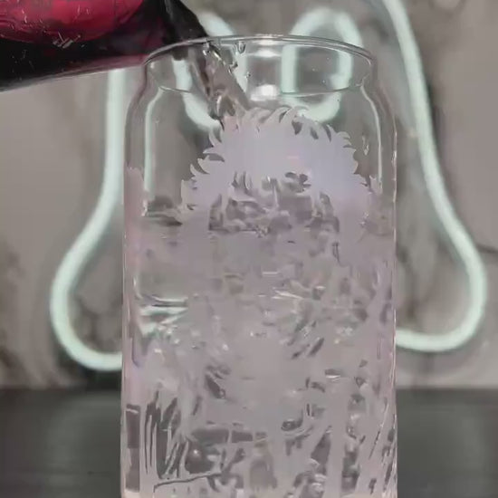 The Texas Chainsaw Massacre Leatherface cold color red changing permanent vinyl libbey beer can glass